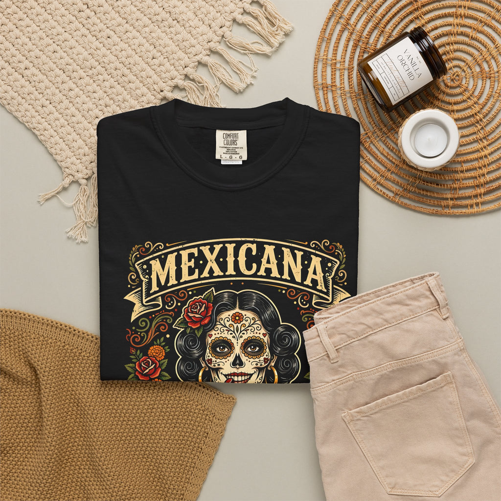 Mexicana Hasta Los Huesos Graphic T-Shirt — Day of the Dead Calavera Tee