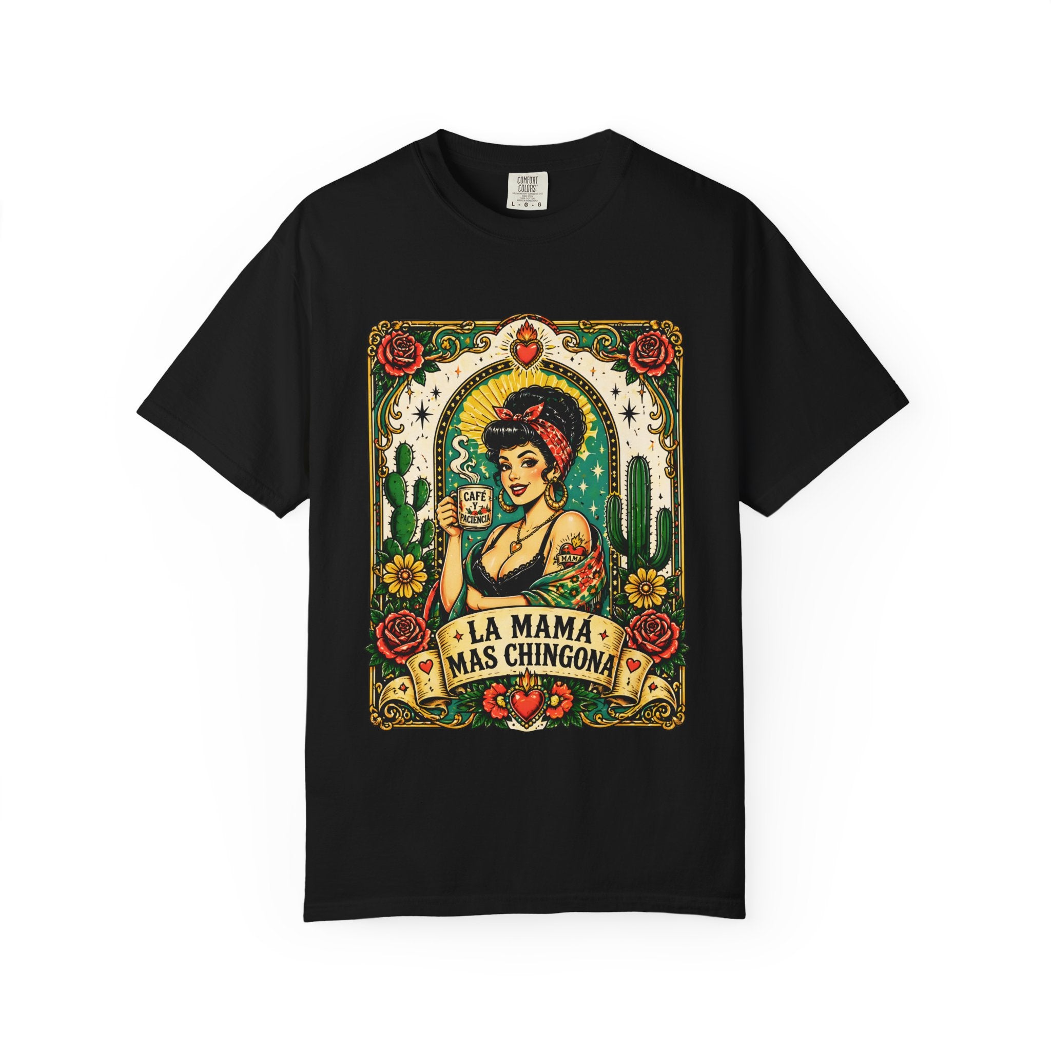 La Mama Más Chingona T-Shirt — Vintage Mexican Lotería Style Graphic Tee