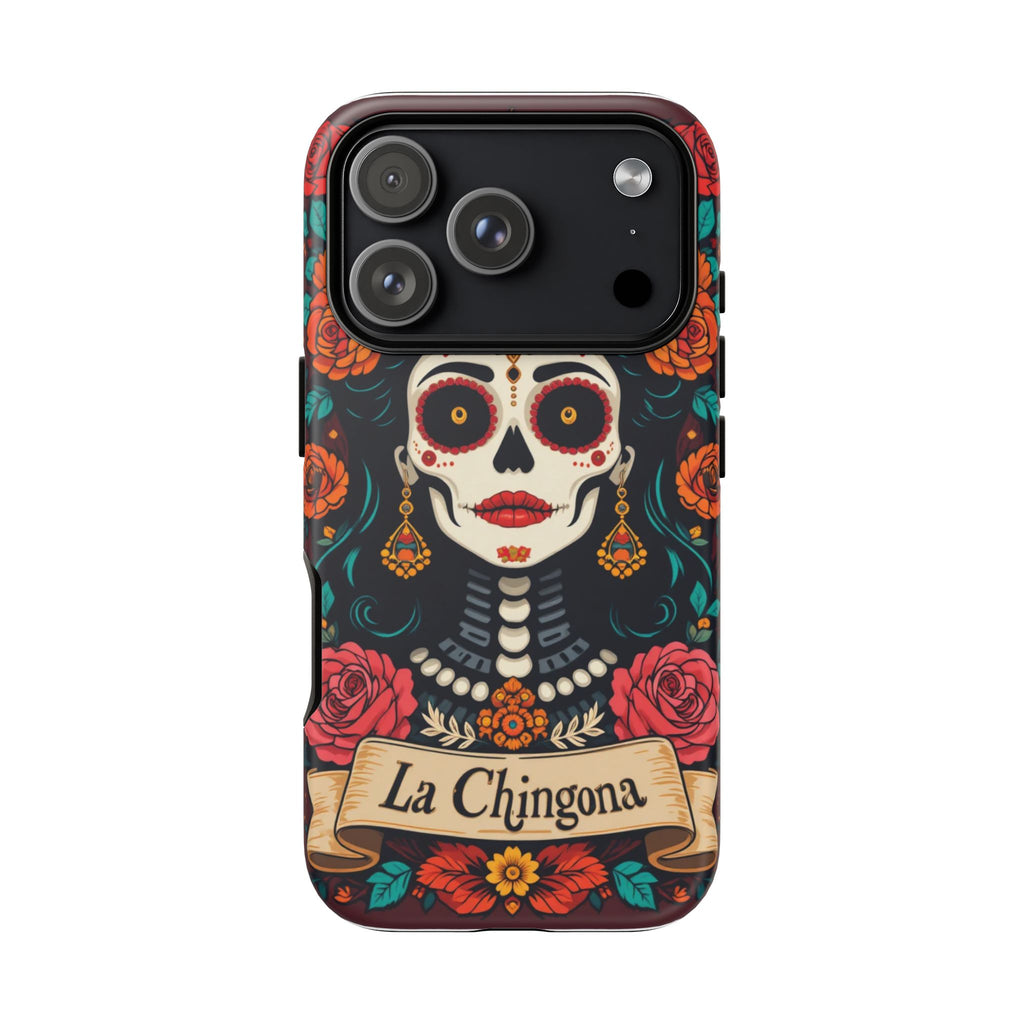 Phone Case — La Chingona Day of the Dead Sugar Skull Floral Design