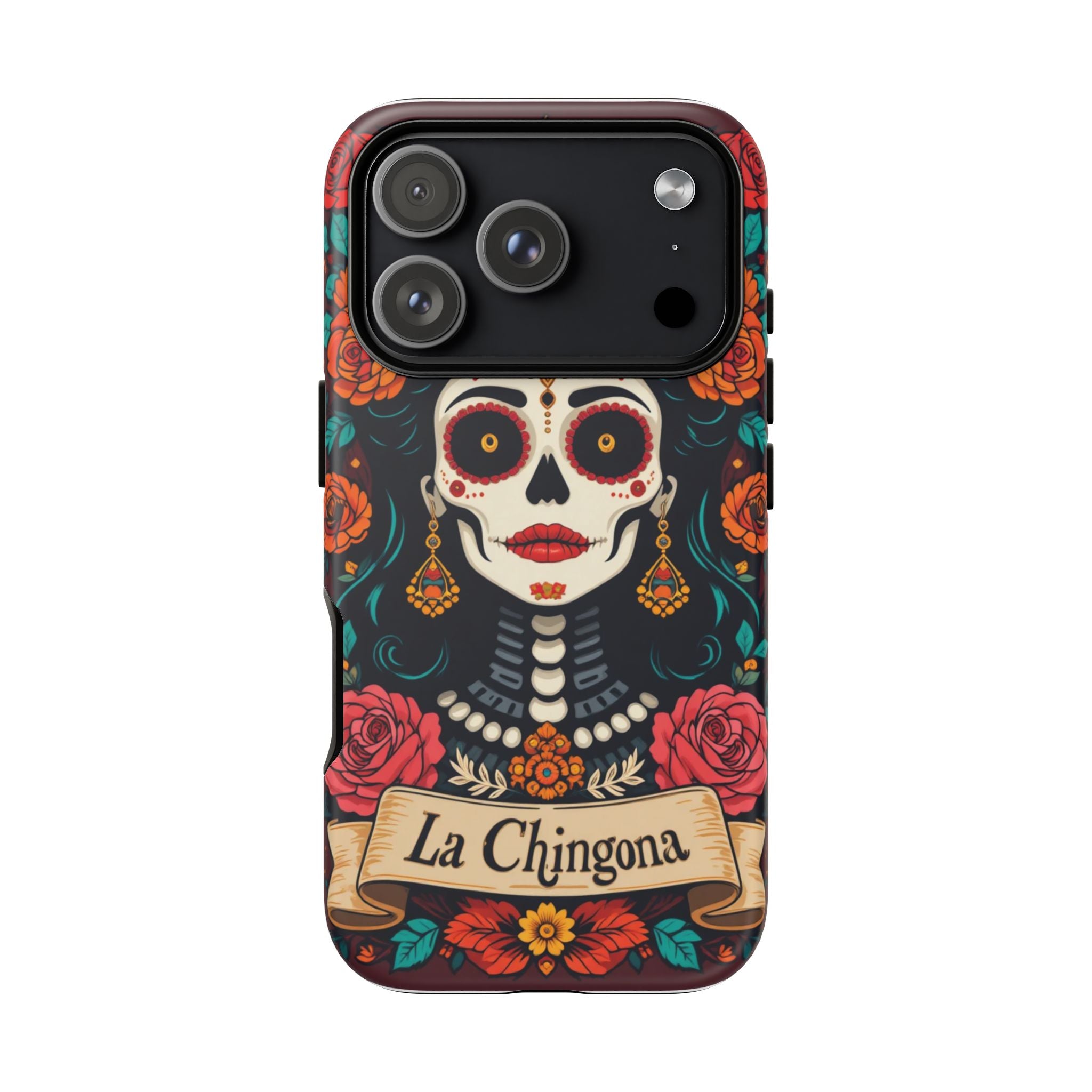 Phone Case — La Chingona Day of the Dead Sugar Skull Floral Design