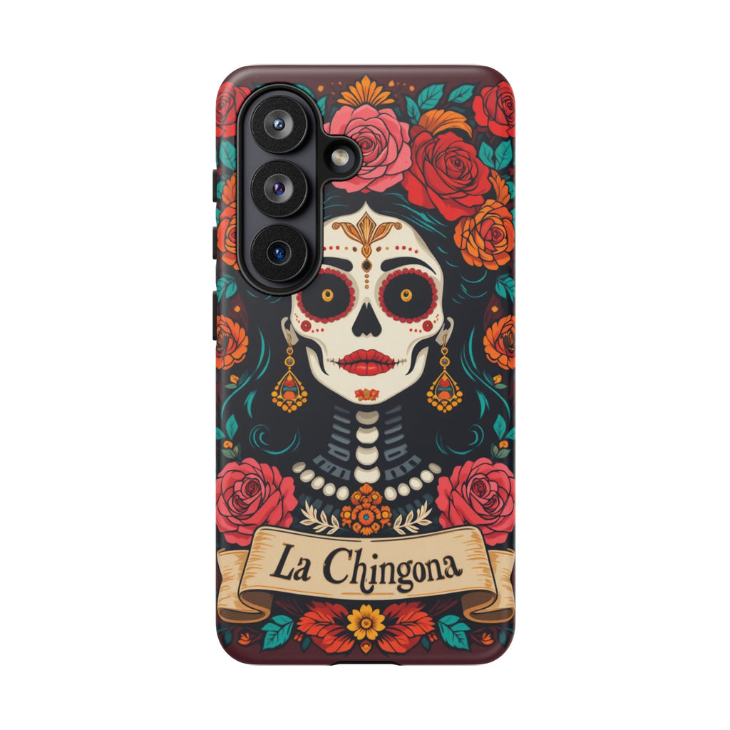 Phone Case — La Chingona Day of the Dead Sugar Skull Floral Design