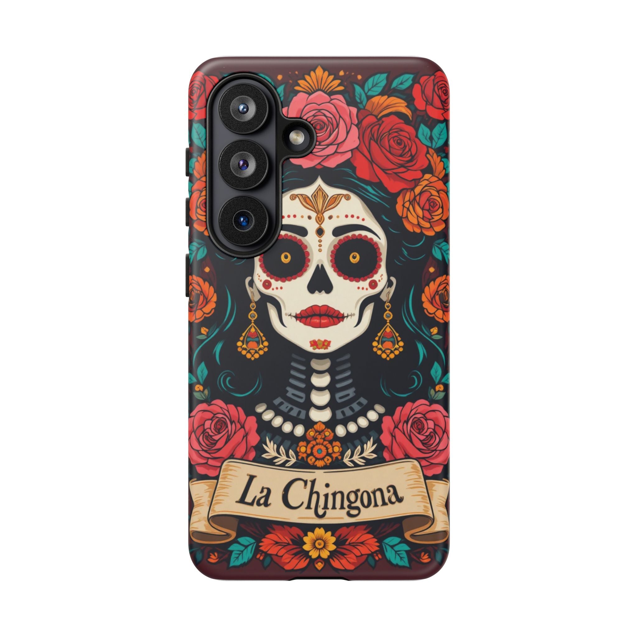 Phone Case — La Chingona Day of the Dead Sugar Skull Floral Design