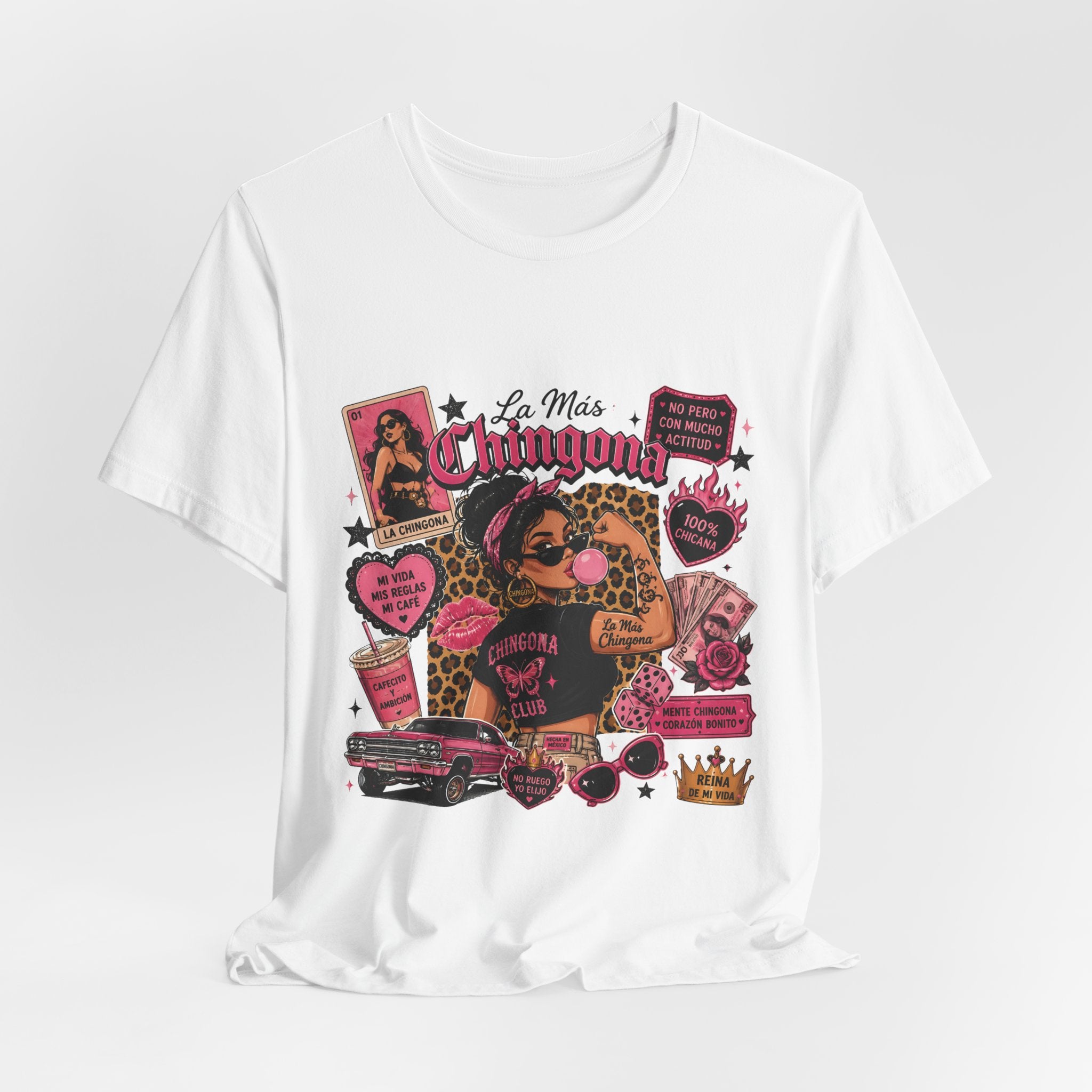 La Más Chingona Graphic Tee — Latina Pride Vintage Lowrider Design