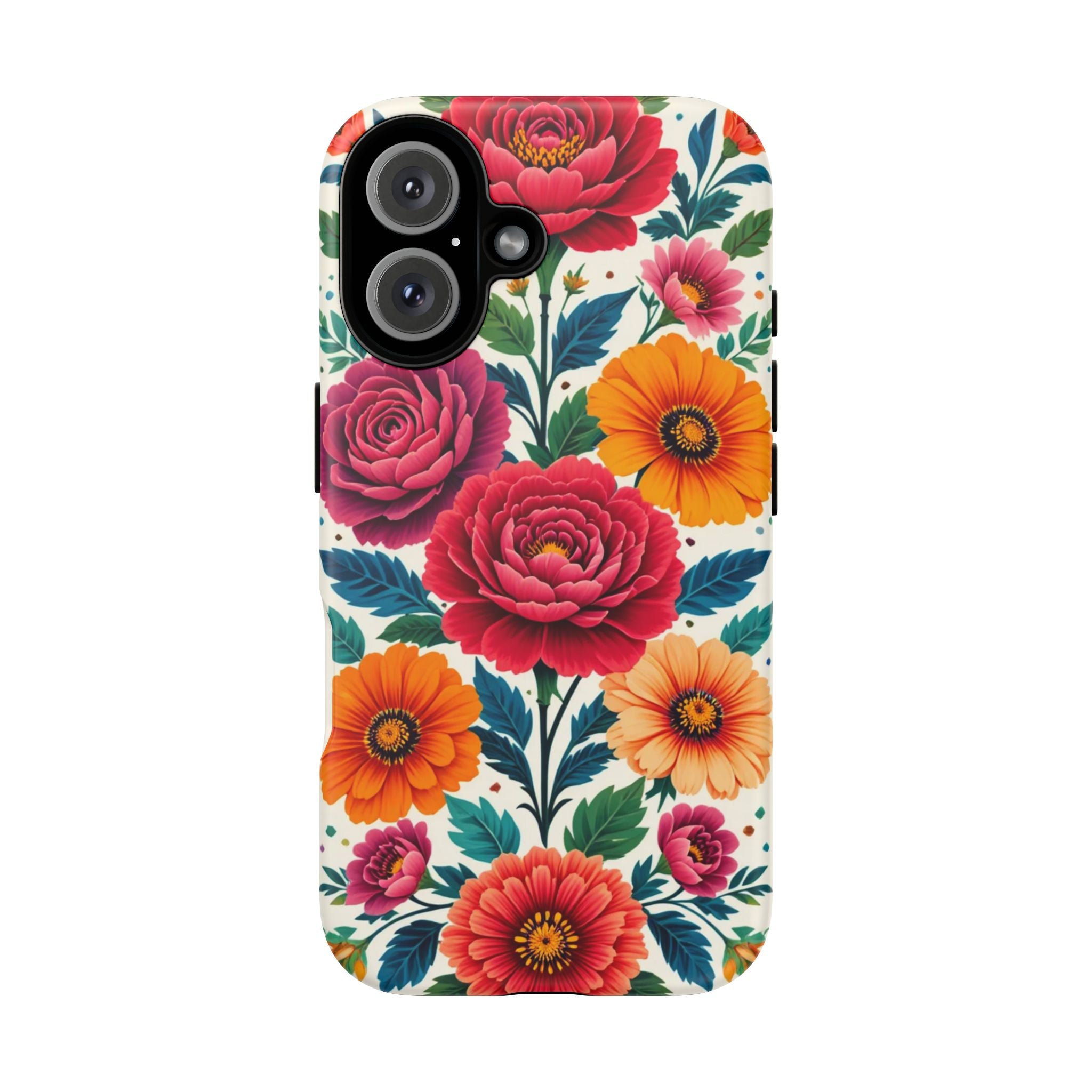 Floral Tough Case — Vibrant Rose & Marigold Phone Case