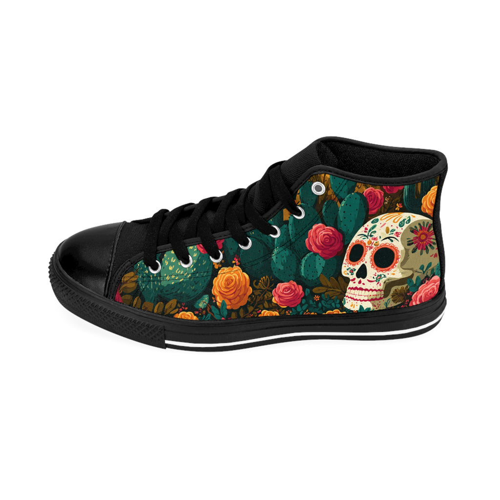 Day of the Dead Floral Skull Women's Sneakers