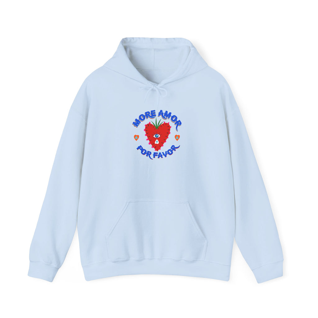Hoodie — 'More Amor Por Favor' Cute Heart Graphic Pullover