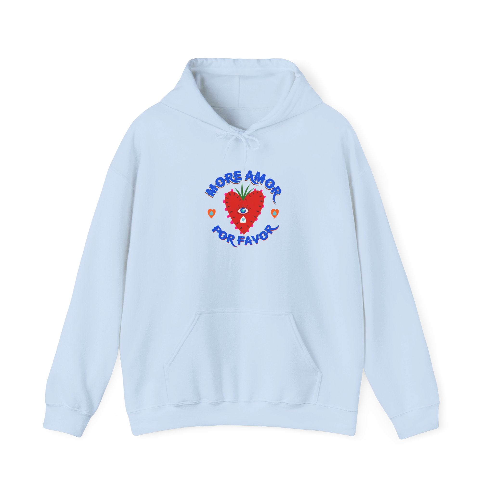 Hoodie — 'More Amor Por Favor' Cute Heart Graphic Pullover