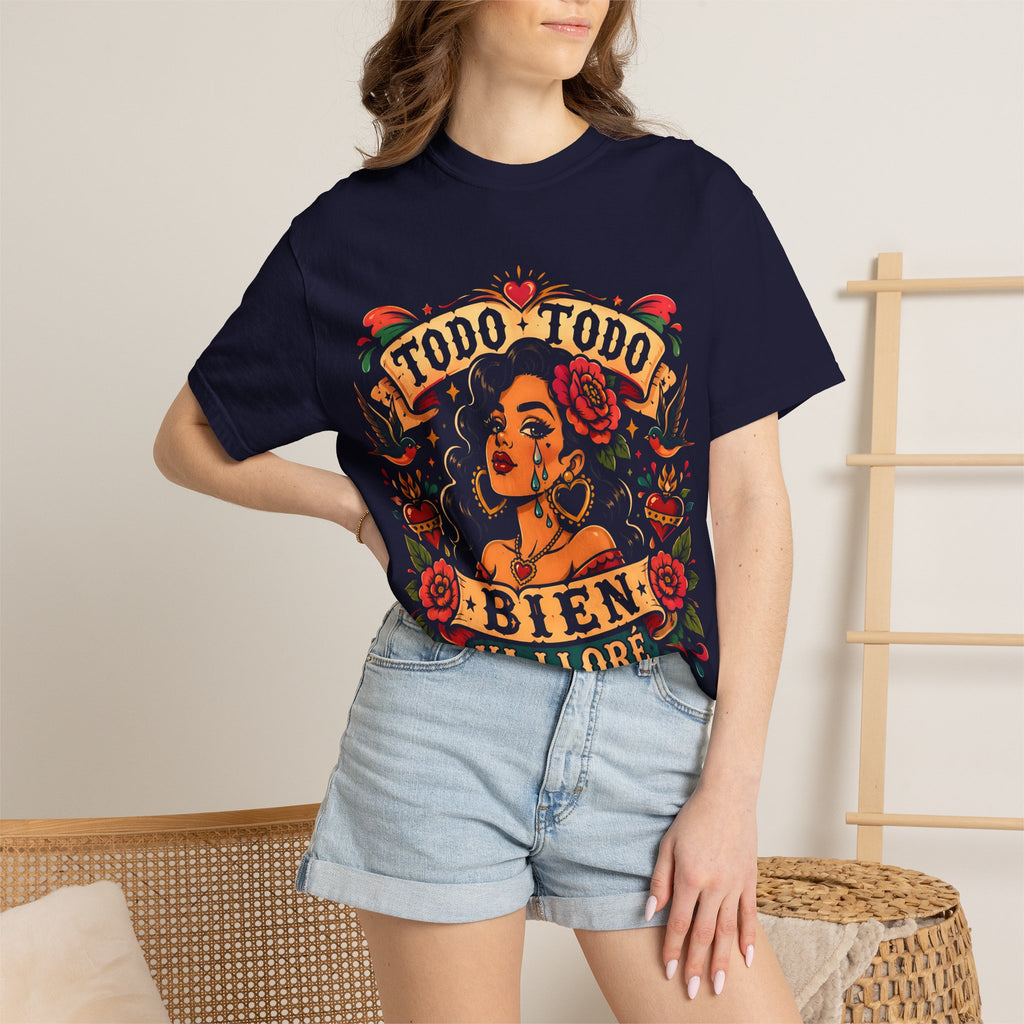 Todo Todo Bien Ya Lloré T-Shirt — Vibrant Latinx Floral Graphic Tee