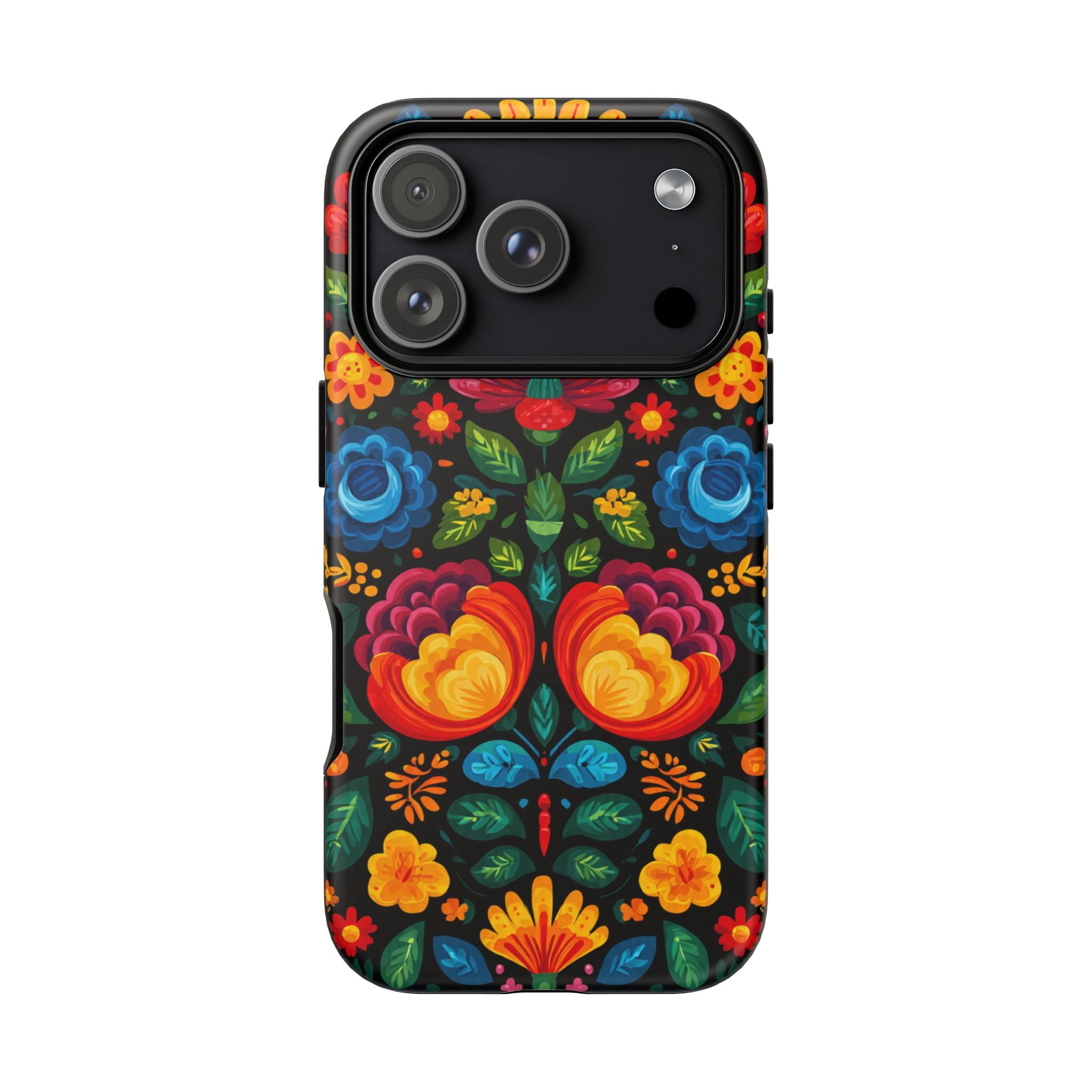Floral Folk Art Tough Phone Case — Colorful Protective iPhone Cover