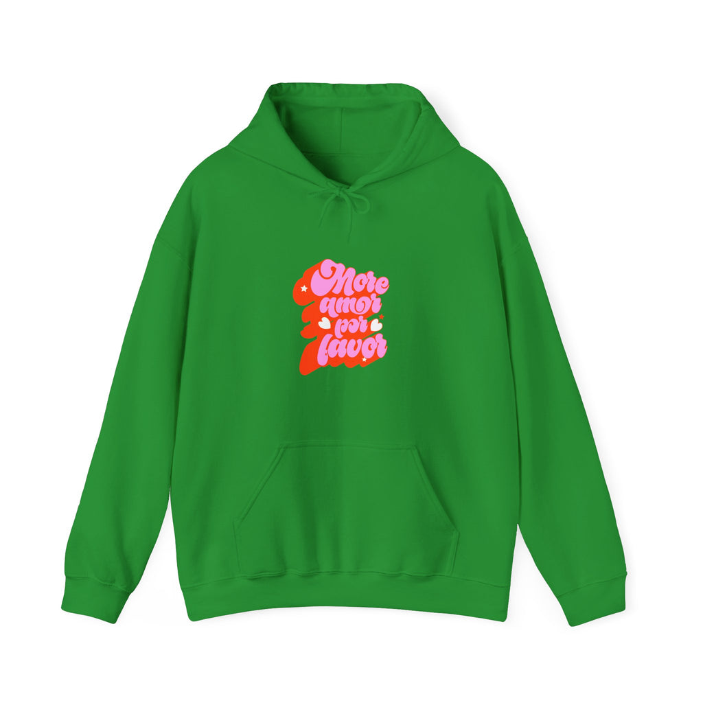 More Amor Por Favor Hoodie — Retro Pink & Red Heart Graphic Pullover