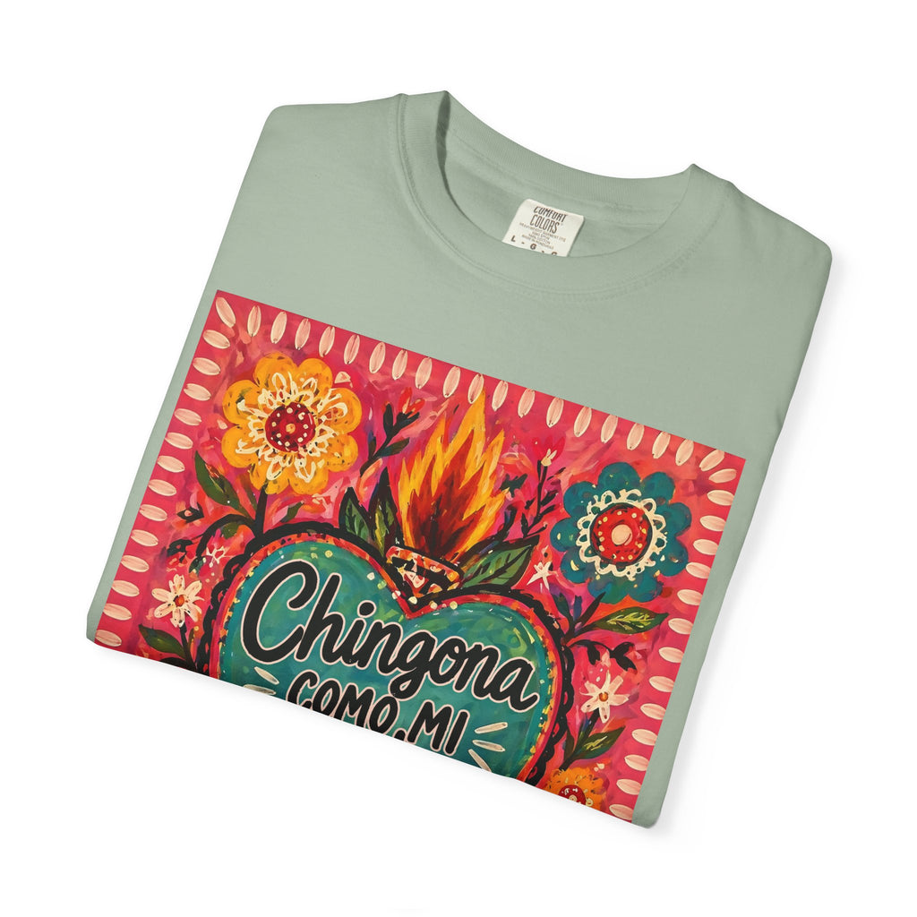 T-Shirt — "Chingona Como Mi Madre" Floral Heart Mother's Day Tee