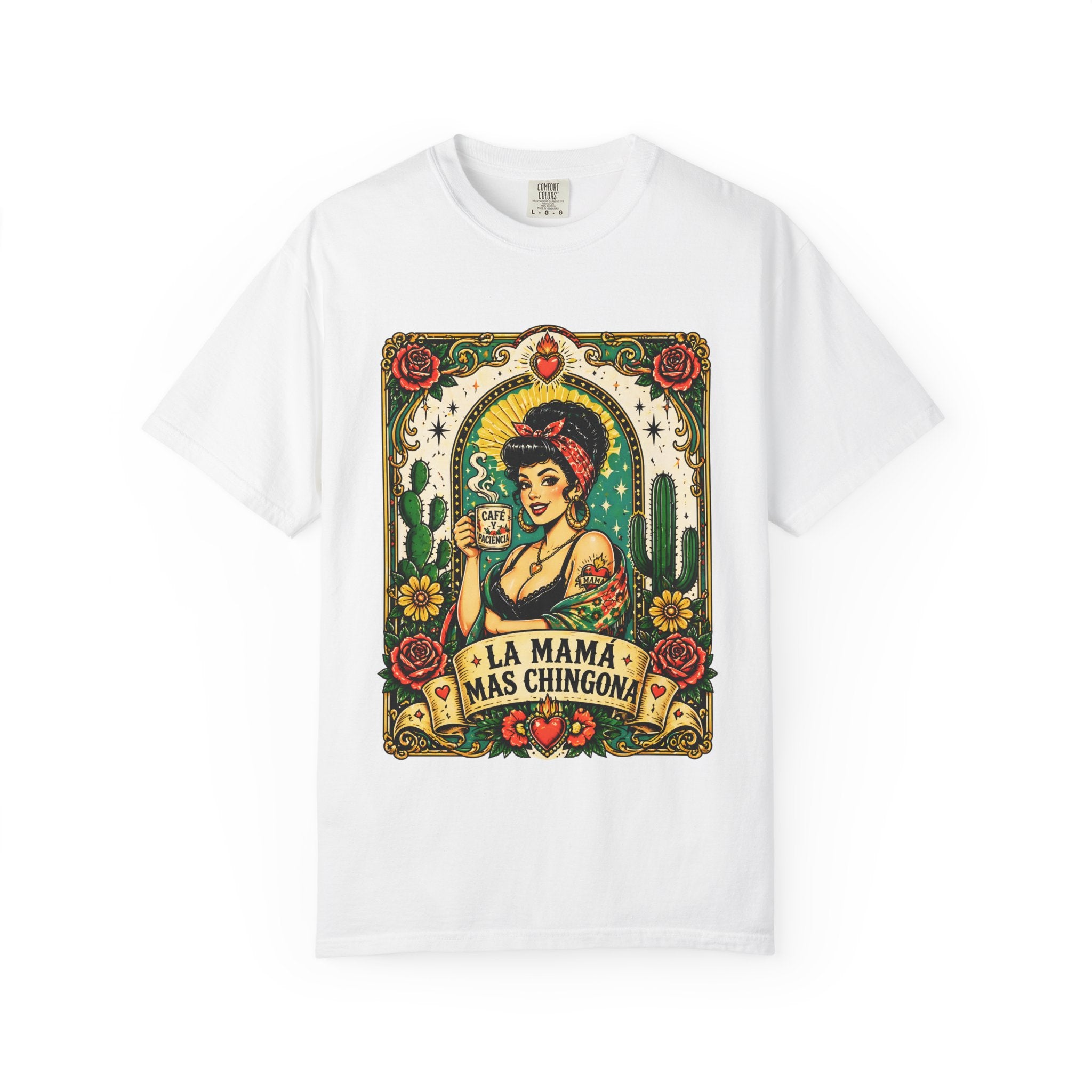 La Mama Más Chingona T-Shirt — Vintage Mexican Lotería Style Graphic Tee