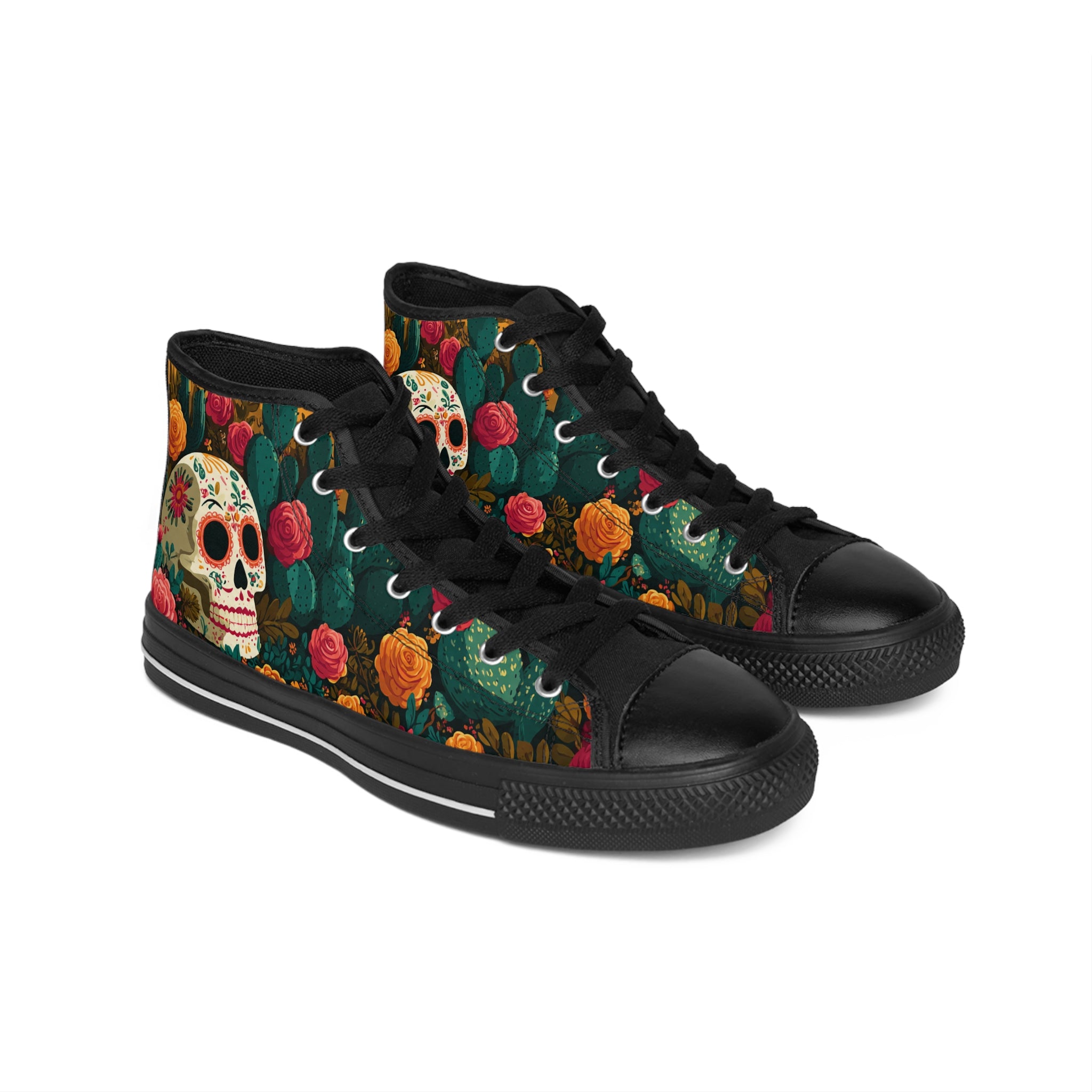 Day of the Dead Floral Skull Women's Sneakers
