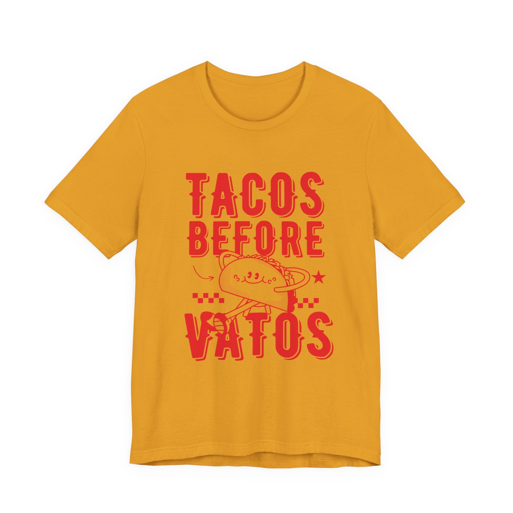 Tacos Before Vatos Graphic Tee | Retro 70s Latina Streetwear Shirt
