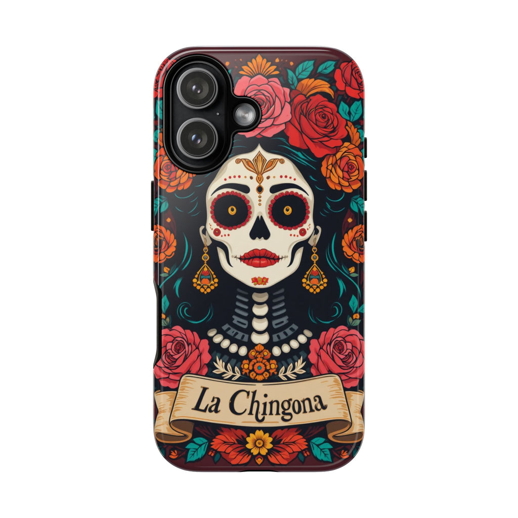 Phone Case — La Chingona Day of the Dead Sugar Skull Floral Design
