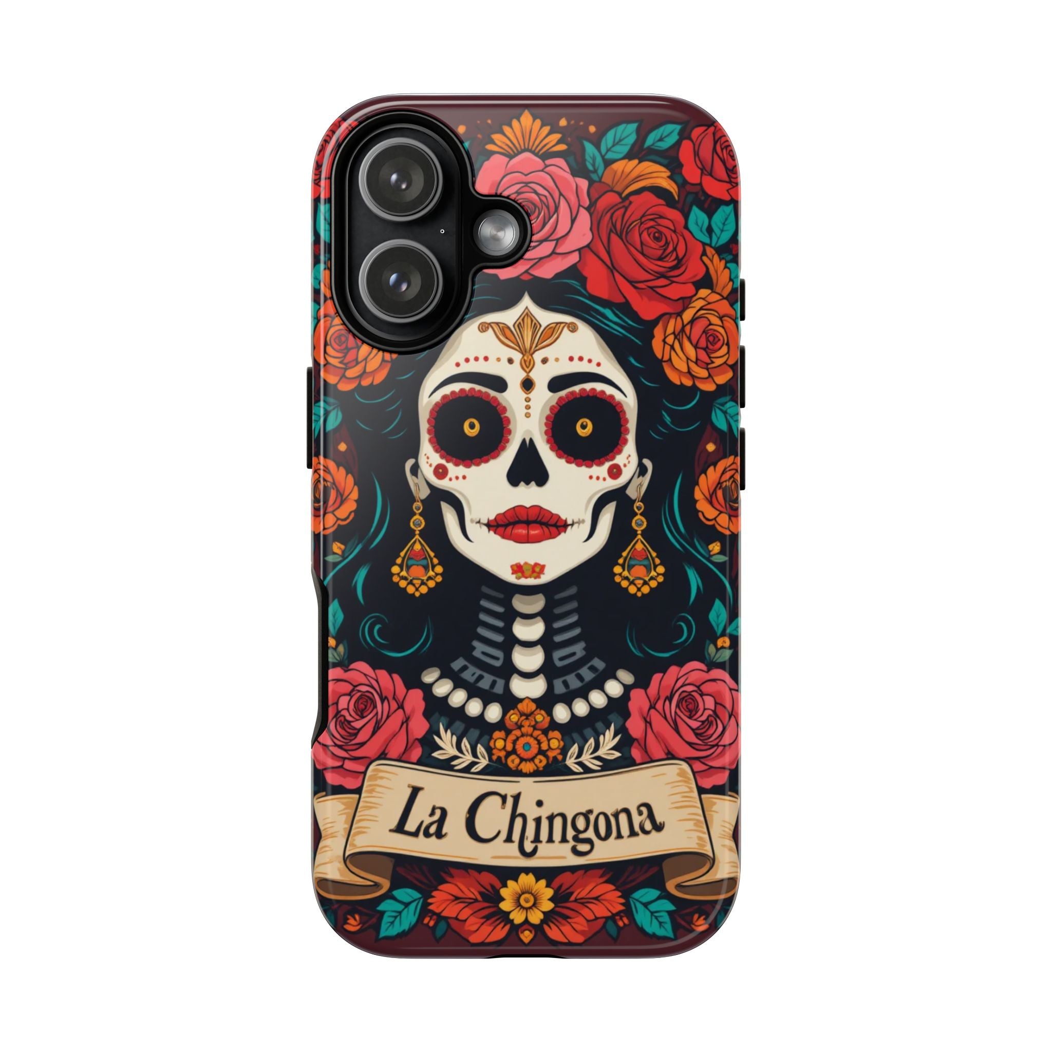 Phone Case — La Chingona Day of the Dead Sugar Skull Floral Design