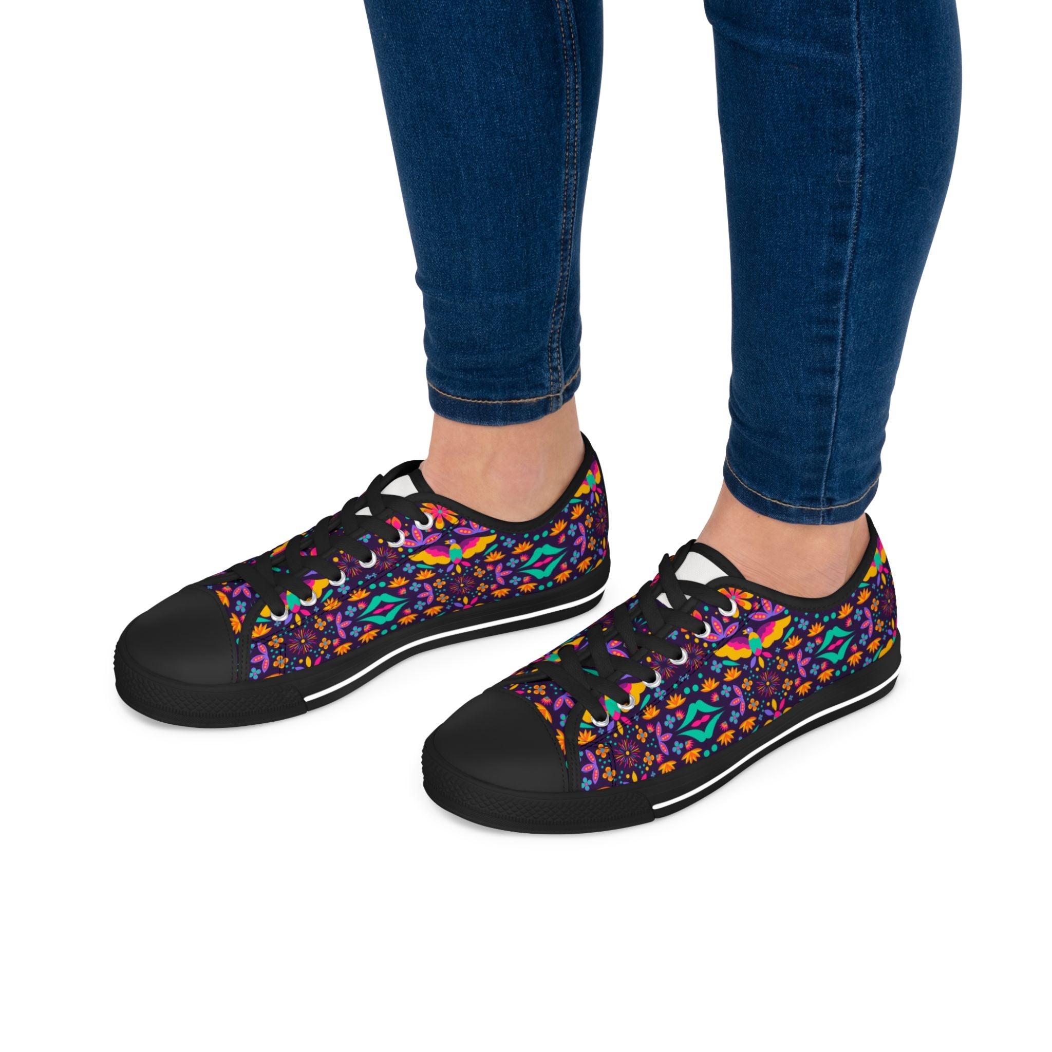 Low Top Sneakers — Colorful Boho Kaleidoscope Pattern for Women