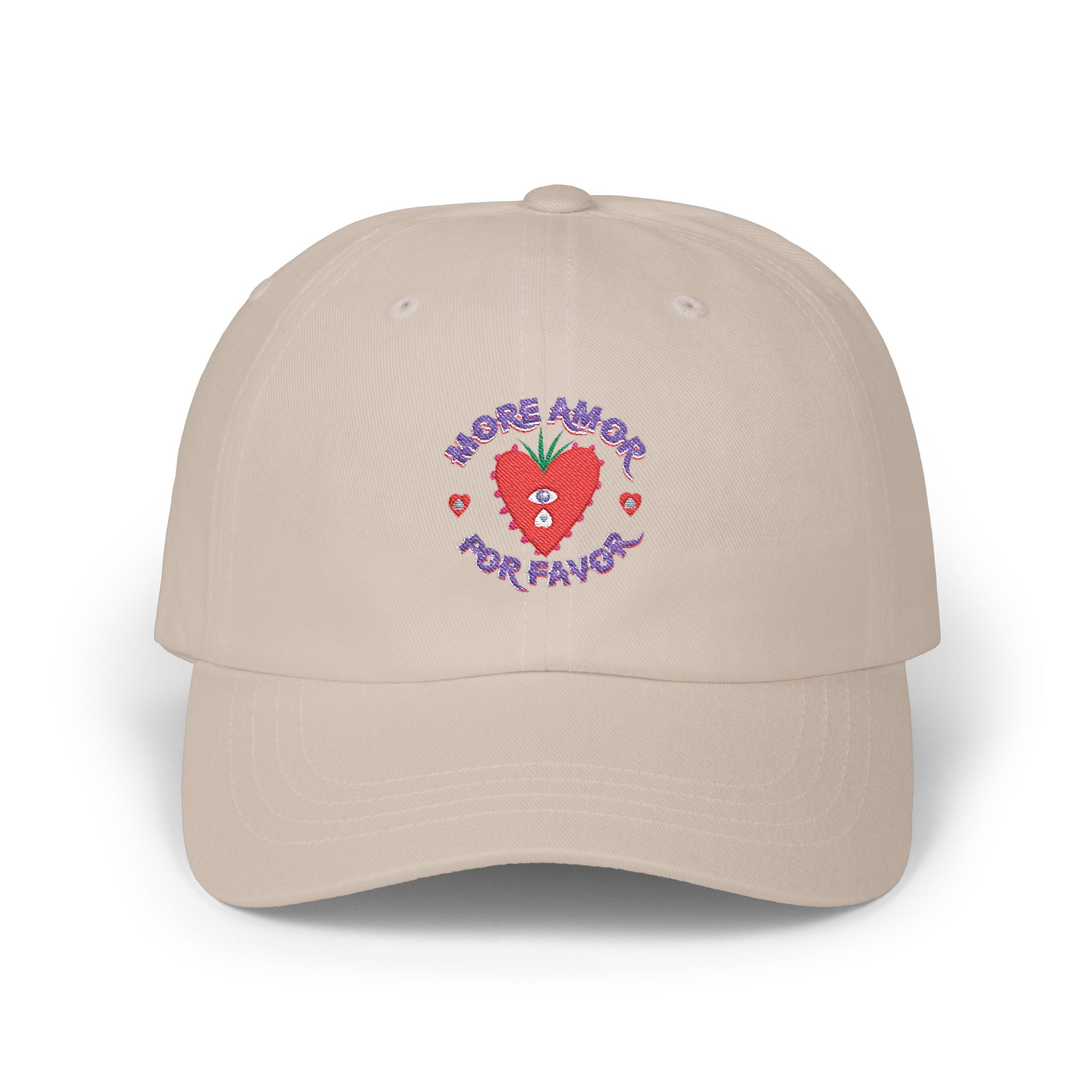 Dad Cap – "Made with Love" Heart Embroidered White Baseball Hat