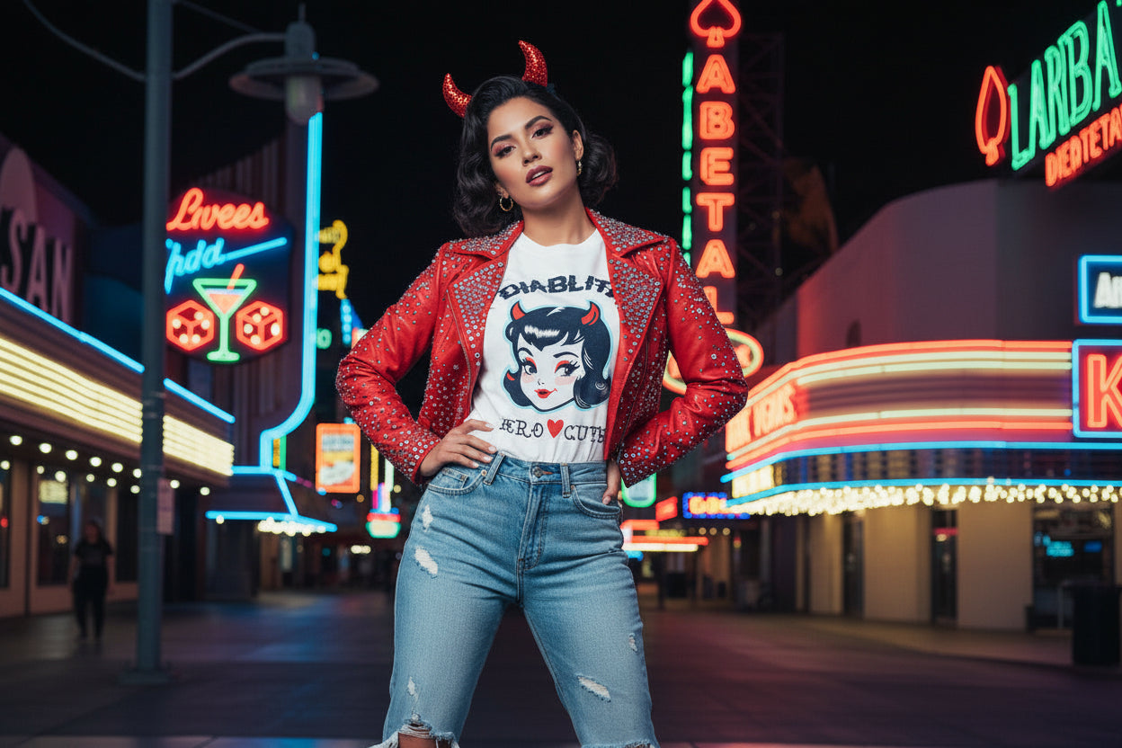 Diablita Pero Cute T-Shirt — Retro Devil Girl Graphic Tee
