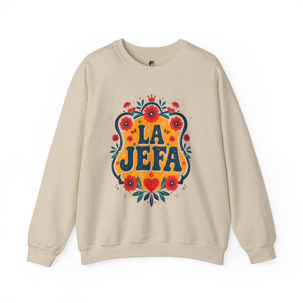 Crewneck Sweatshirt — "La Jefa" Floral Graphic