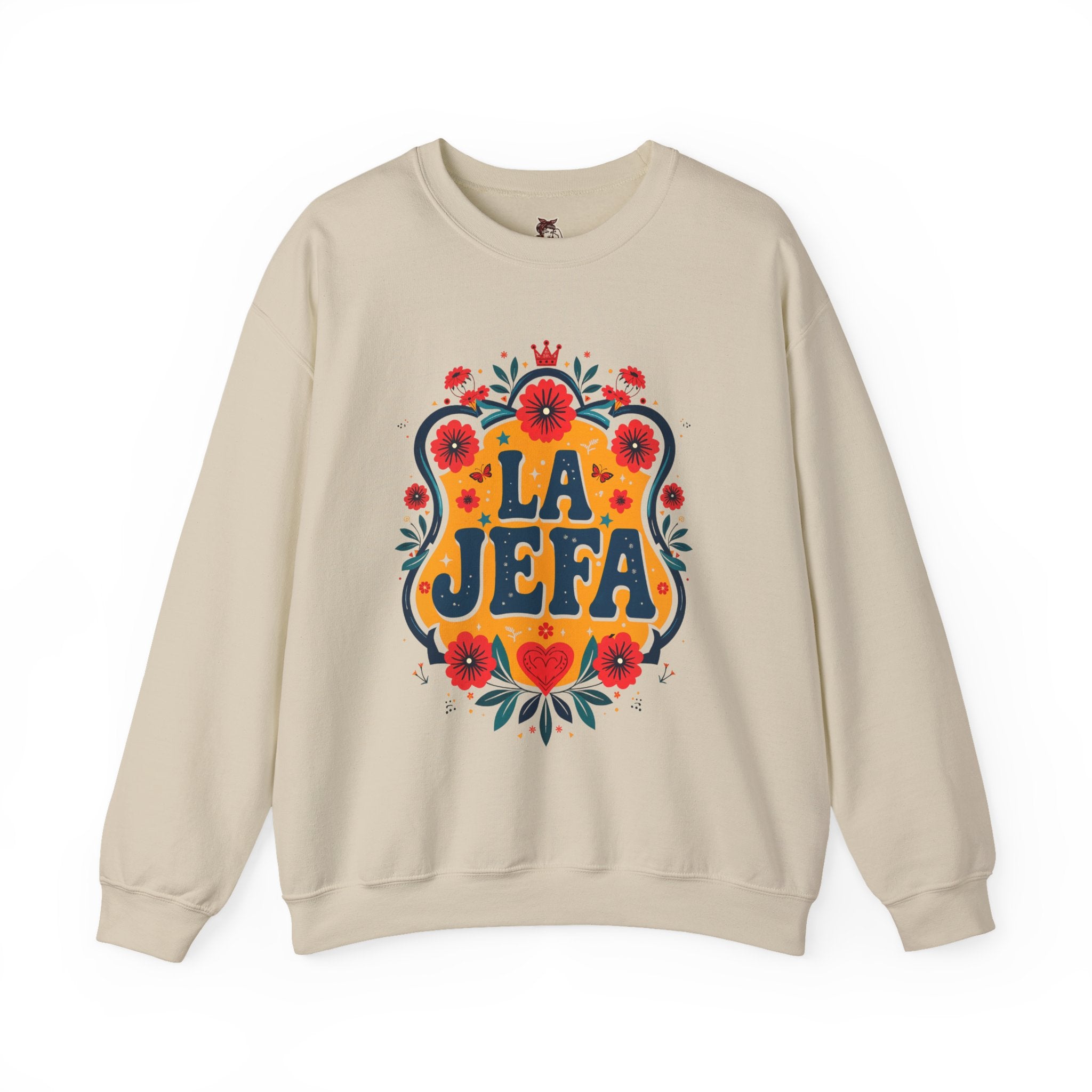 Crewneck Sweatshirt — "La Jefa" Floral Graphic
