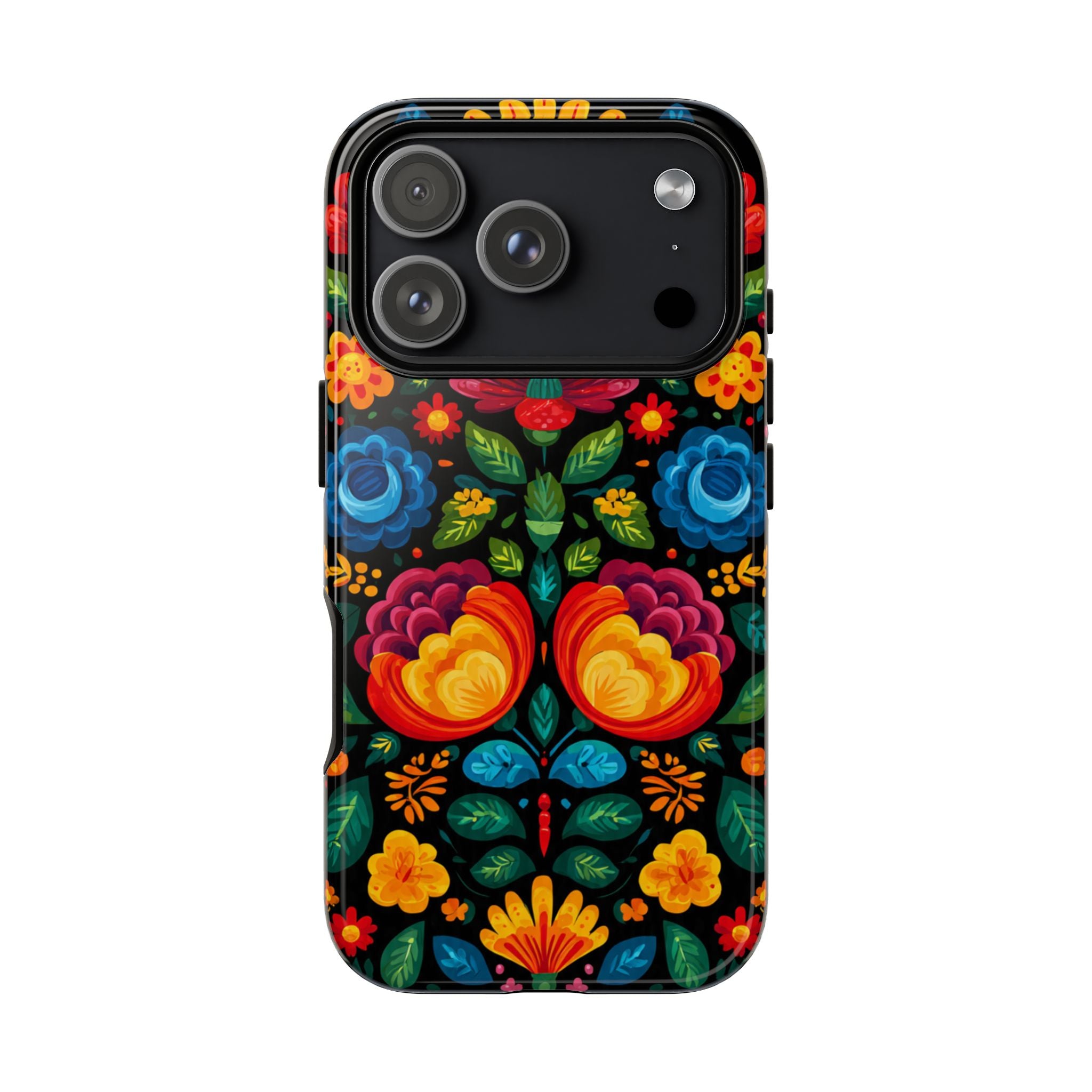 Floral Folk Art Tough Phone Case — Colorful Protective iPhone Cover