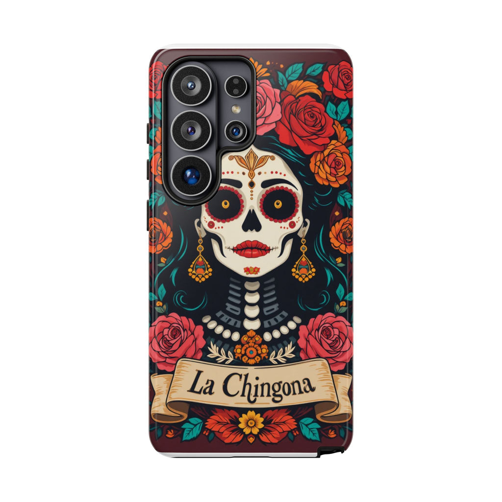 Phone Case — La Chingona Day of the Dead Sugar Skull Floral Design
