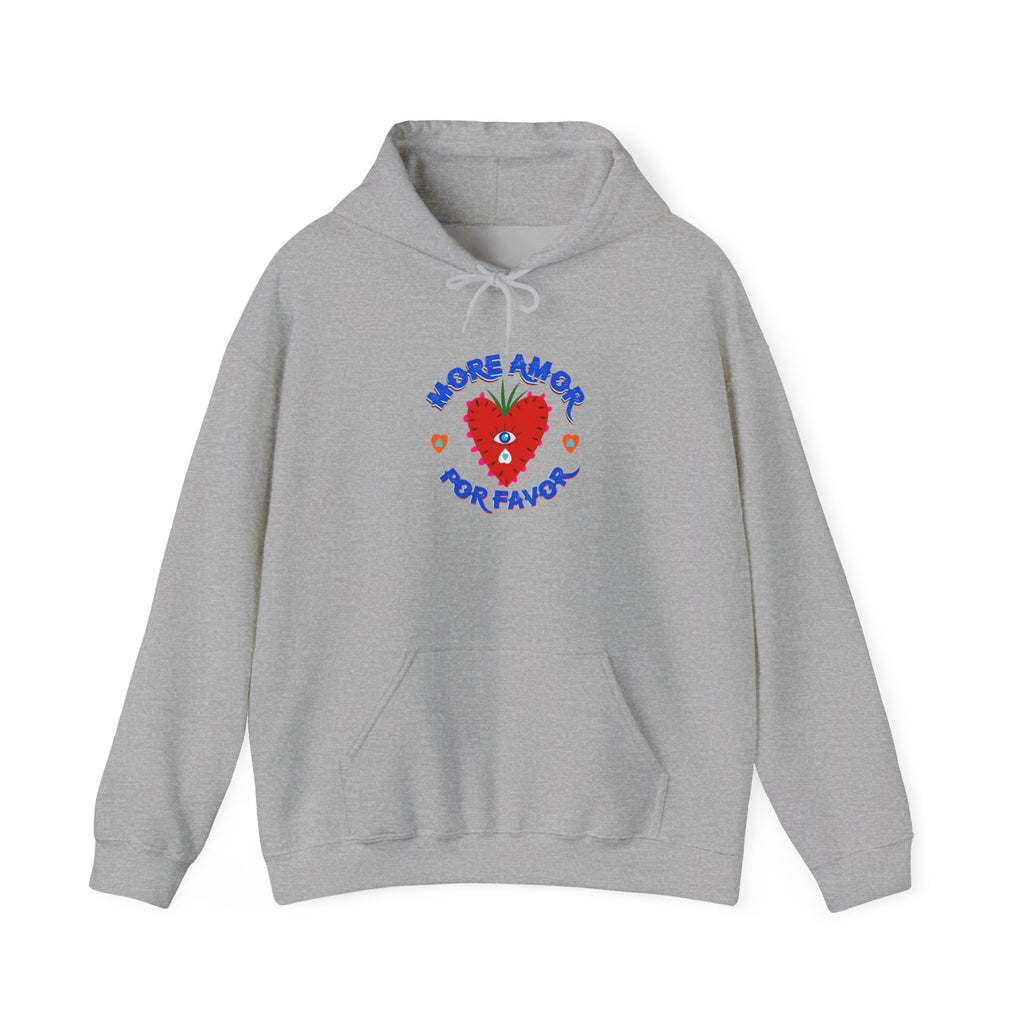 Hoodie — 'More Amor Por Favor' Cute Heart Graphic Pullover