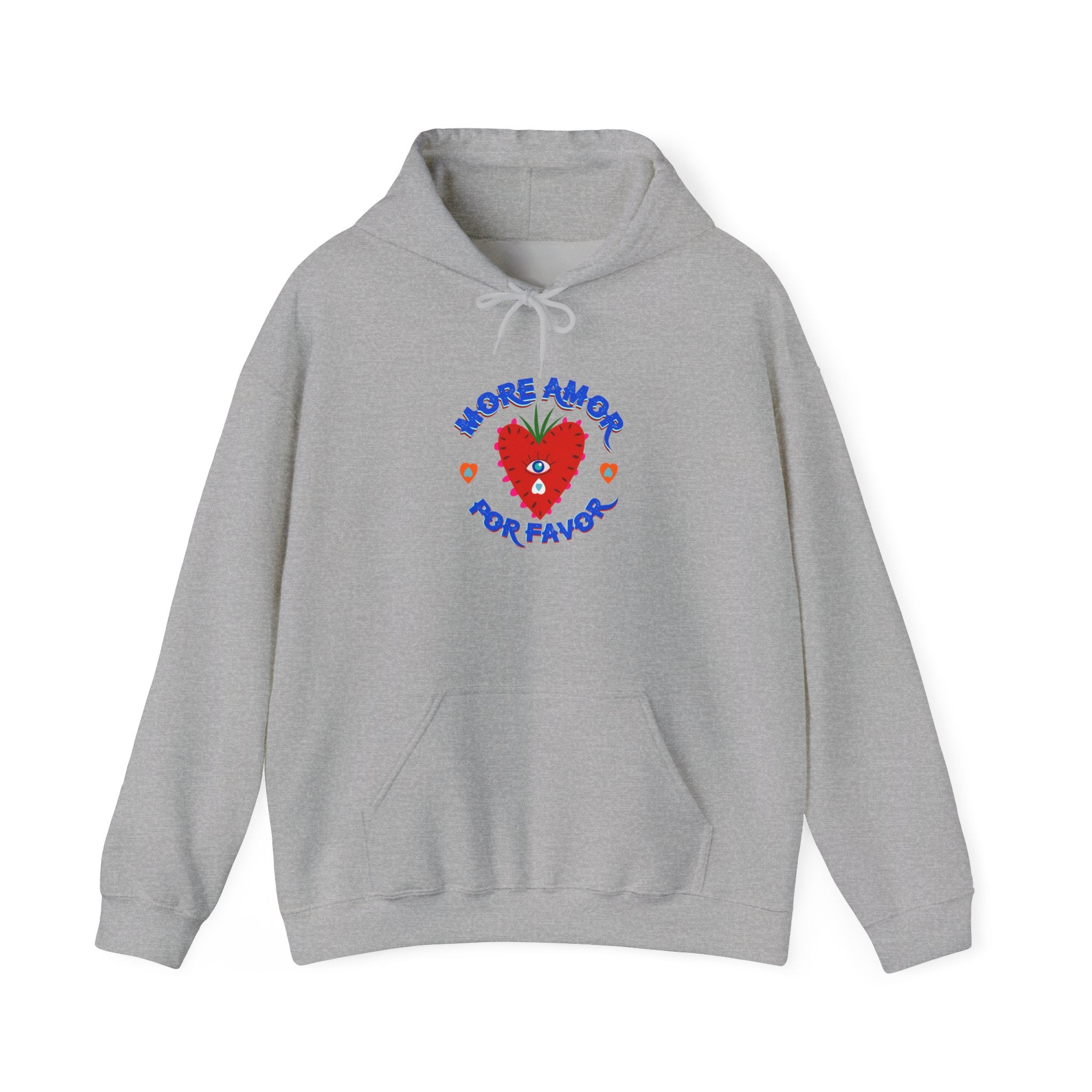 Hoodie — 'More Amor Por Favor' Cute Heart Graphic Pullover