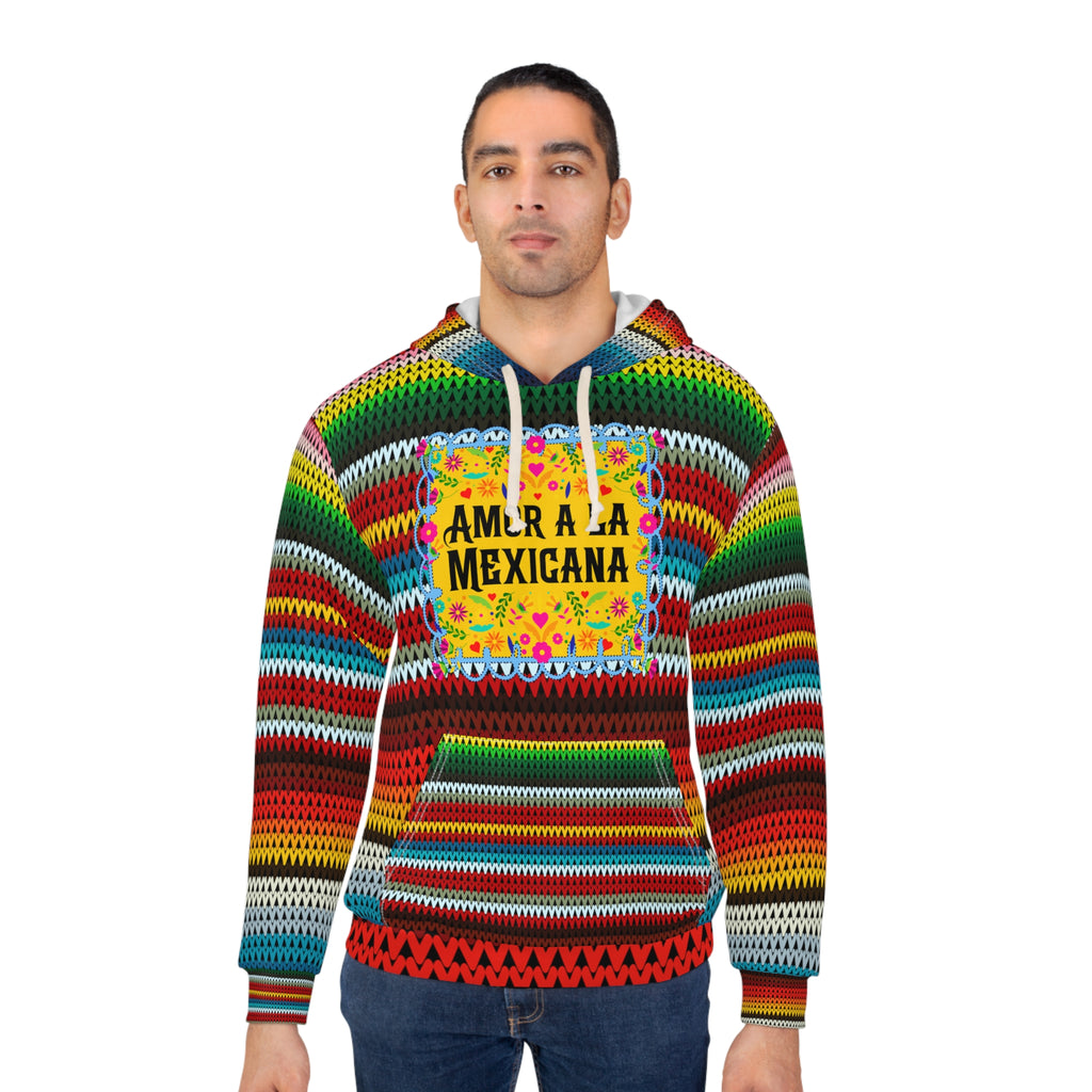 Amor a la Mexicana Serape Hoodie – Colorful Mexican Blanket Pullover