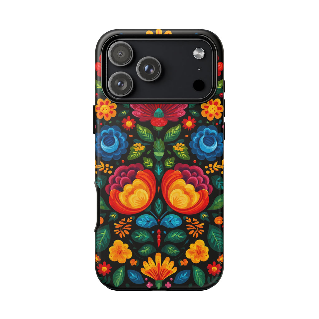 Floral Folk Art Tough Phone Case — Colorful Protective iPhone Cover