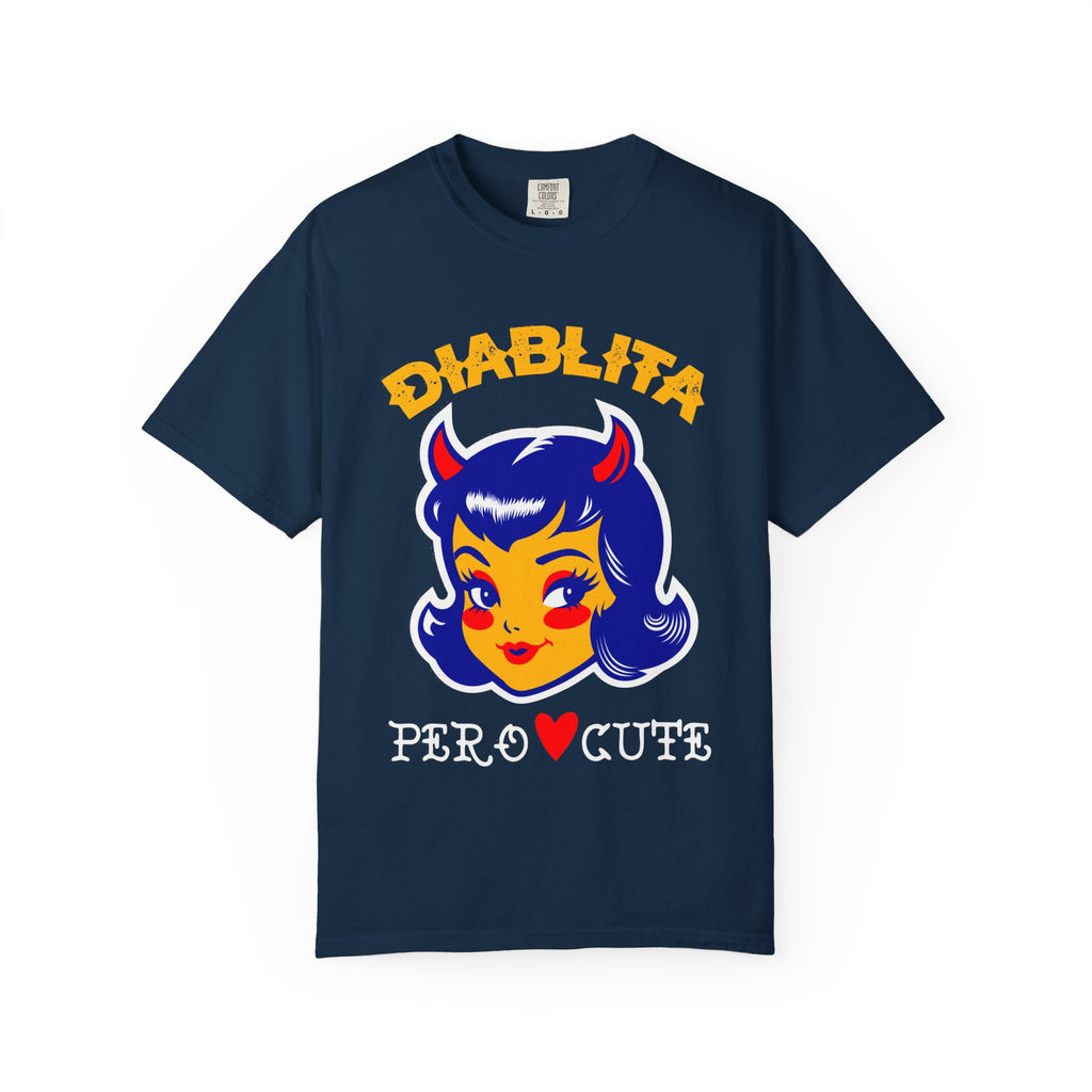 Diablita Pero Cute T-Shirt — Retro Devil Girl Graphic Tee