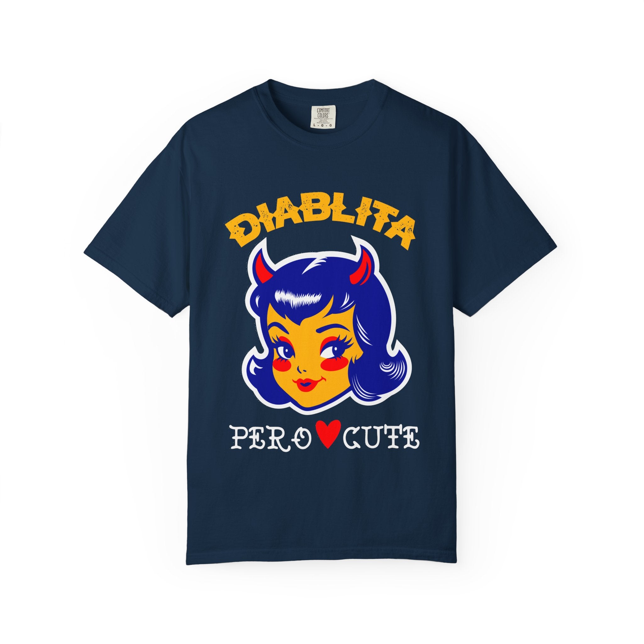 Diablita Pero Cute T-Shirt — Retro Devil Girl Graphic Tee