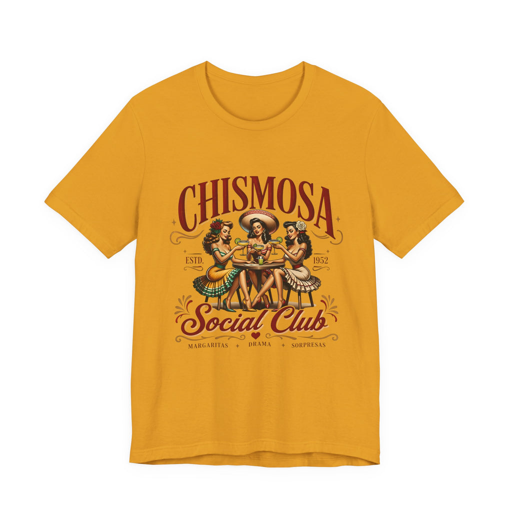 Chismosa Social Club margarita gossip tee white - retro Latina girls night graphic shirt