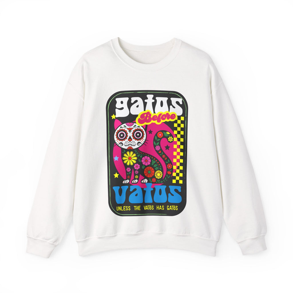Gatos Vatos Day of the Dead Cat Crewneck Sweatshirt