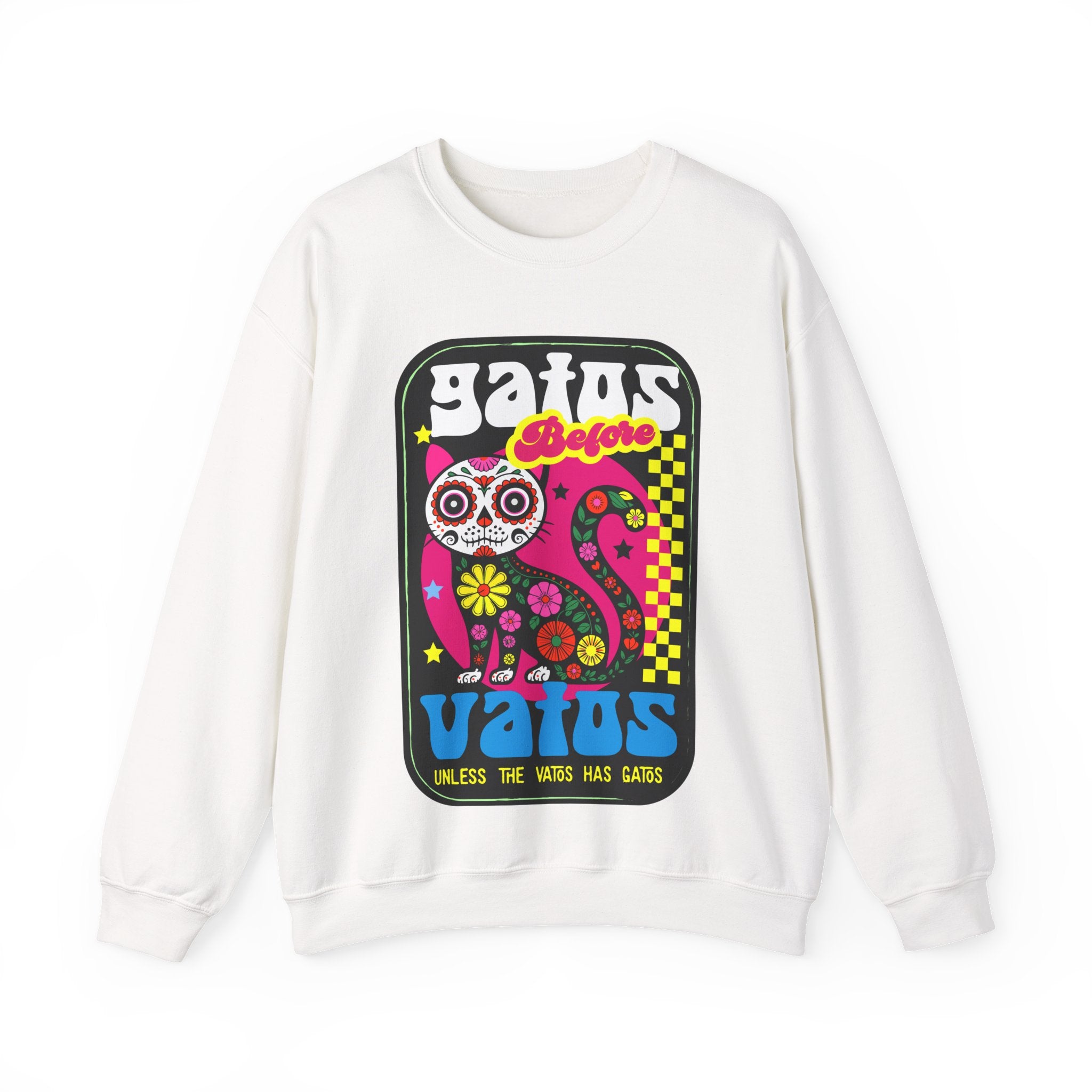 Gatos Vatos Day of the Dead Cat Crewneck Sweatshirt