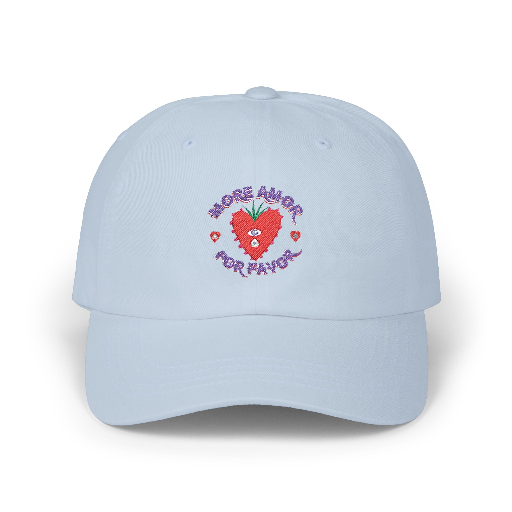 Dad Cap – "Made with Love" Heart Embroidered White Baseball Hat
