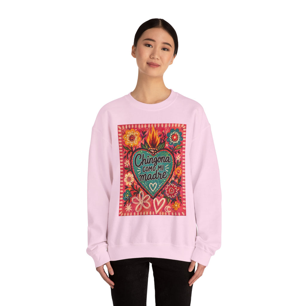 Chingona Como Mi Madre Sweatshirt — Floral Mexican Folk Art Crewneck