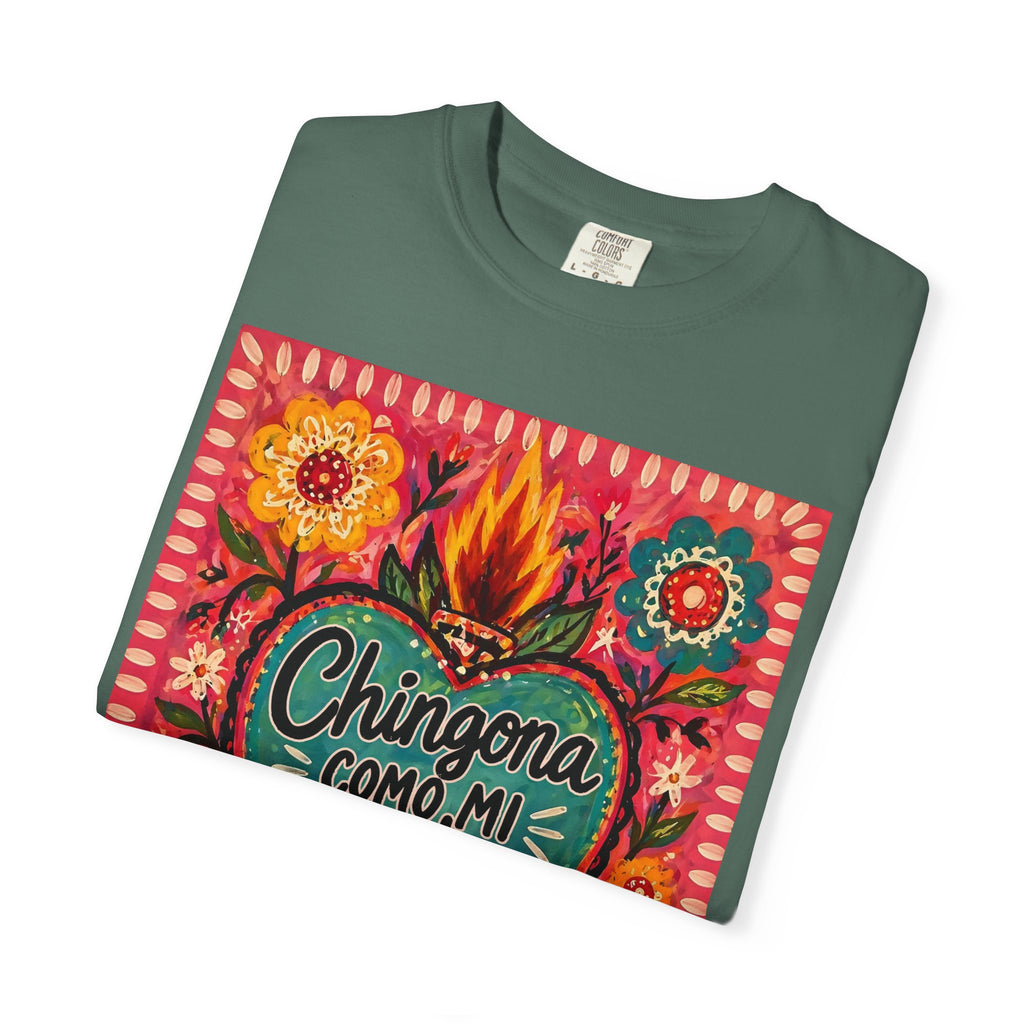 T-Shirt — "Chingona Como Mi Madre" Floral Heart Mother's Day Tee