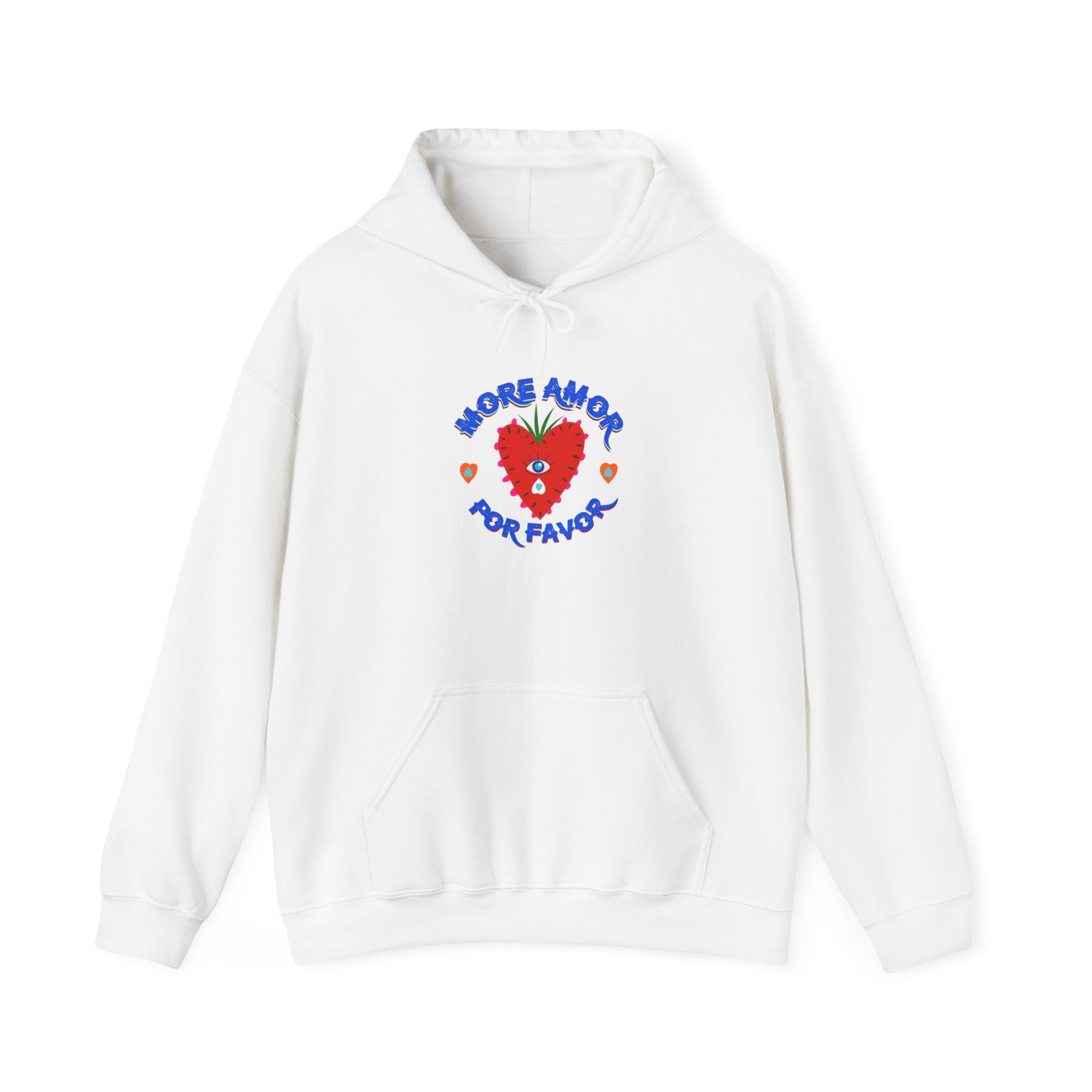 Hoodie — 'More Amor Por Favor' Cute Heart Graphic Pullover