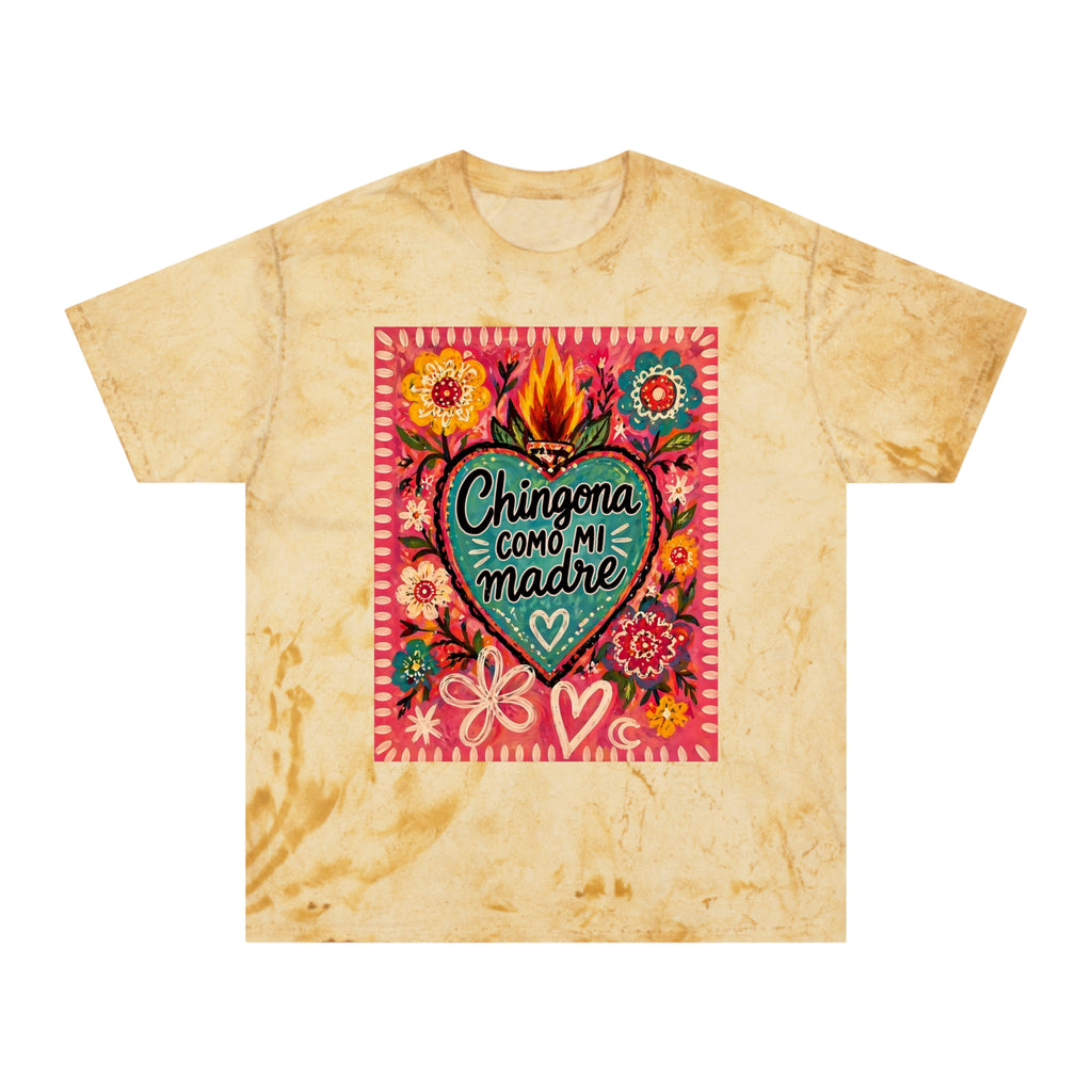 Chingona Como Mi Madre Graphic T-Shirt — Colorful Floral Heart Tribute
