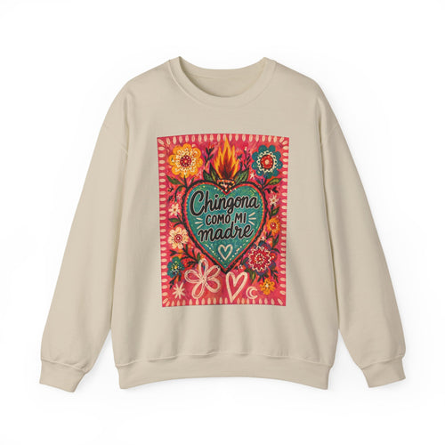 Chingona Como Mi Madre Sweatshirt — Floral Mexican Folk Art Crewneck