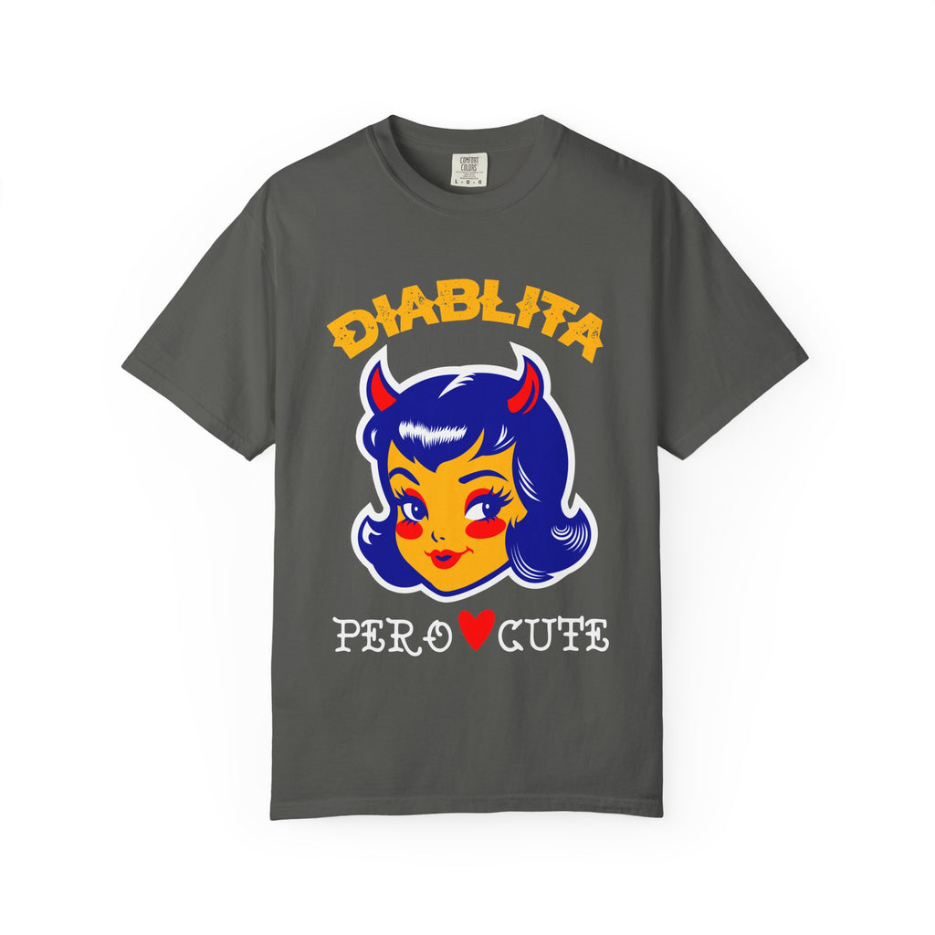 Diablita Pero Cute T-Shirt — Retro Devil Girl Graphic Tee