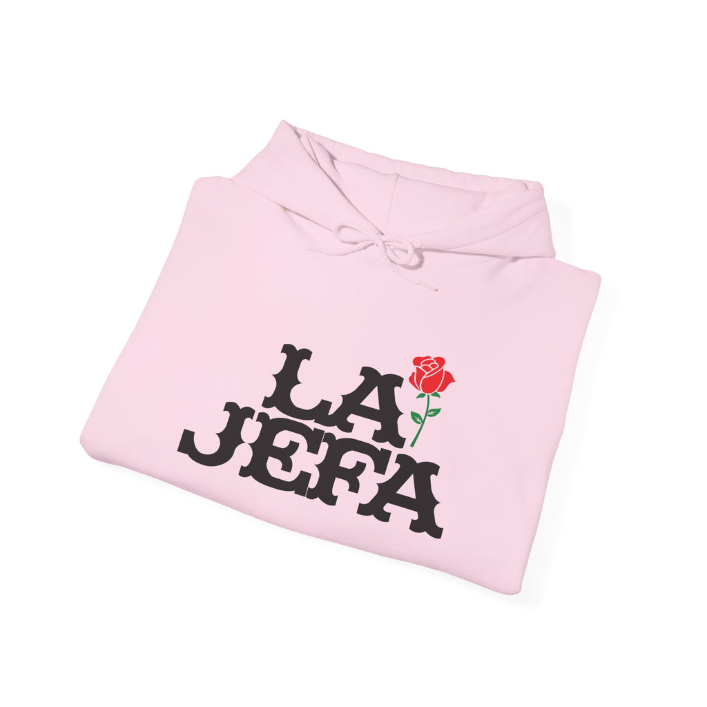 La Jefa Hoodie – Floral "La Jefa" Statement Pullover