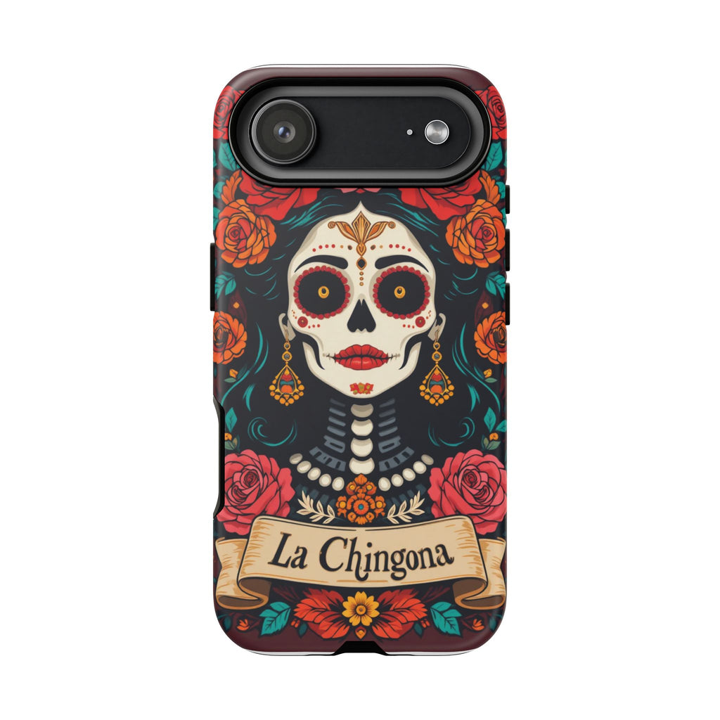 Phone Case — La Chingona Day of the Dead Sugar Skull Floral Design