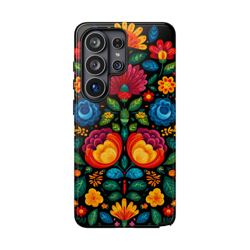Floral Folk Art Tough Phone Case — Colorful Protective iPhone Cover