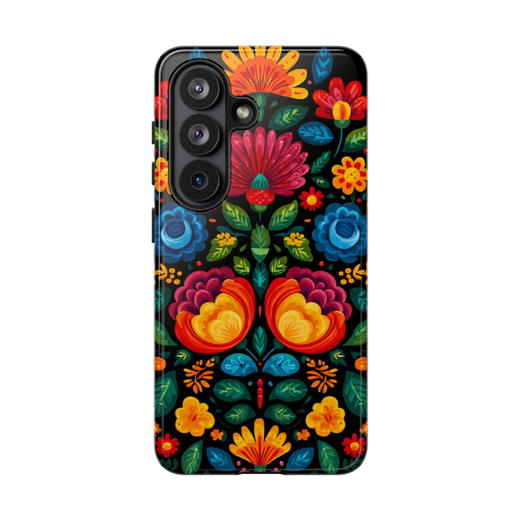 Floral Folk Art Tough Phone Case — Colorful Protective iPhone Cover
