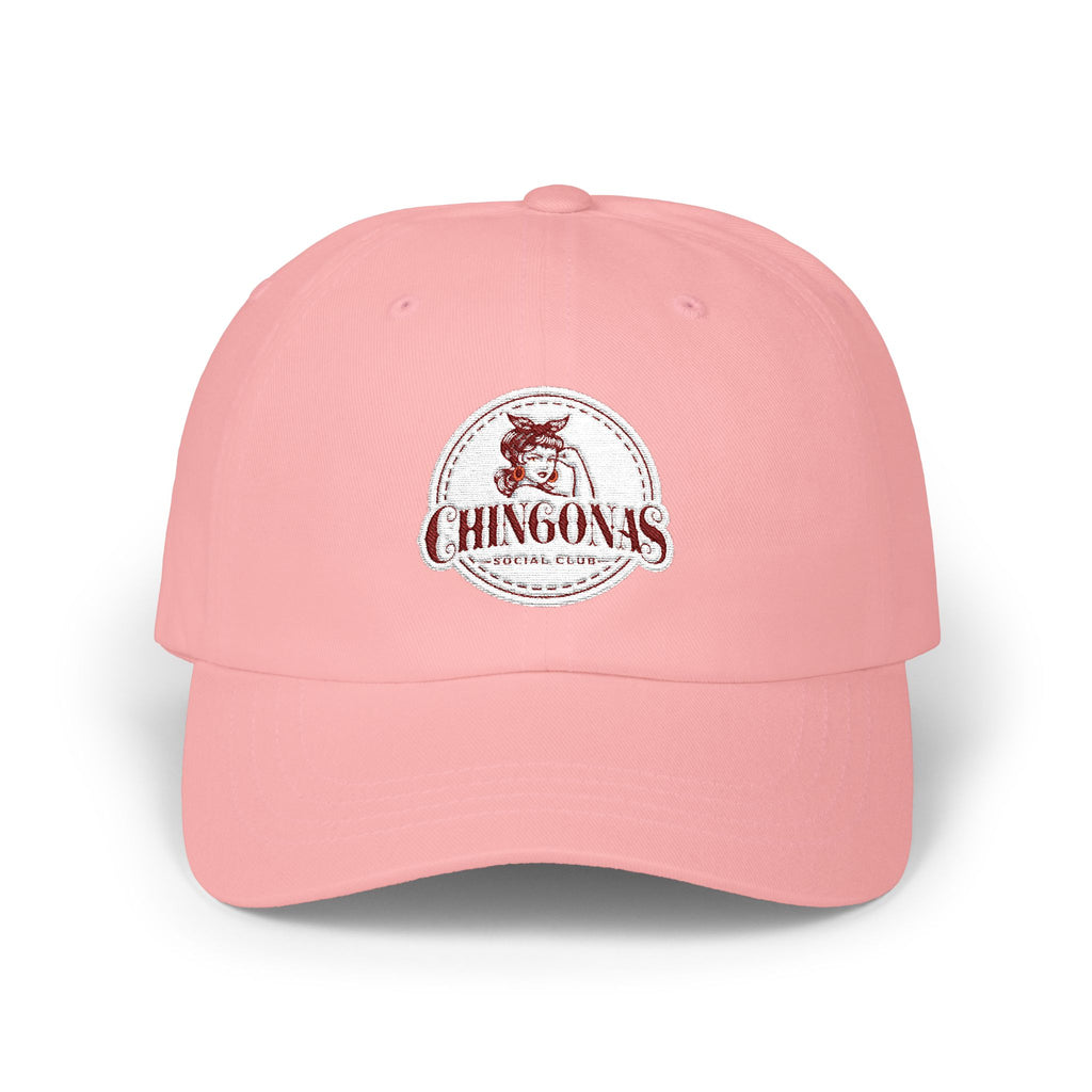 Dad Cap with Vintage Hound Logo — White Classic Baseball Hat