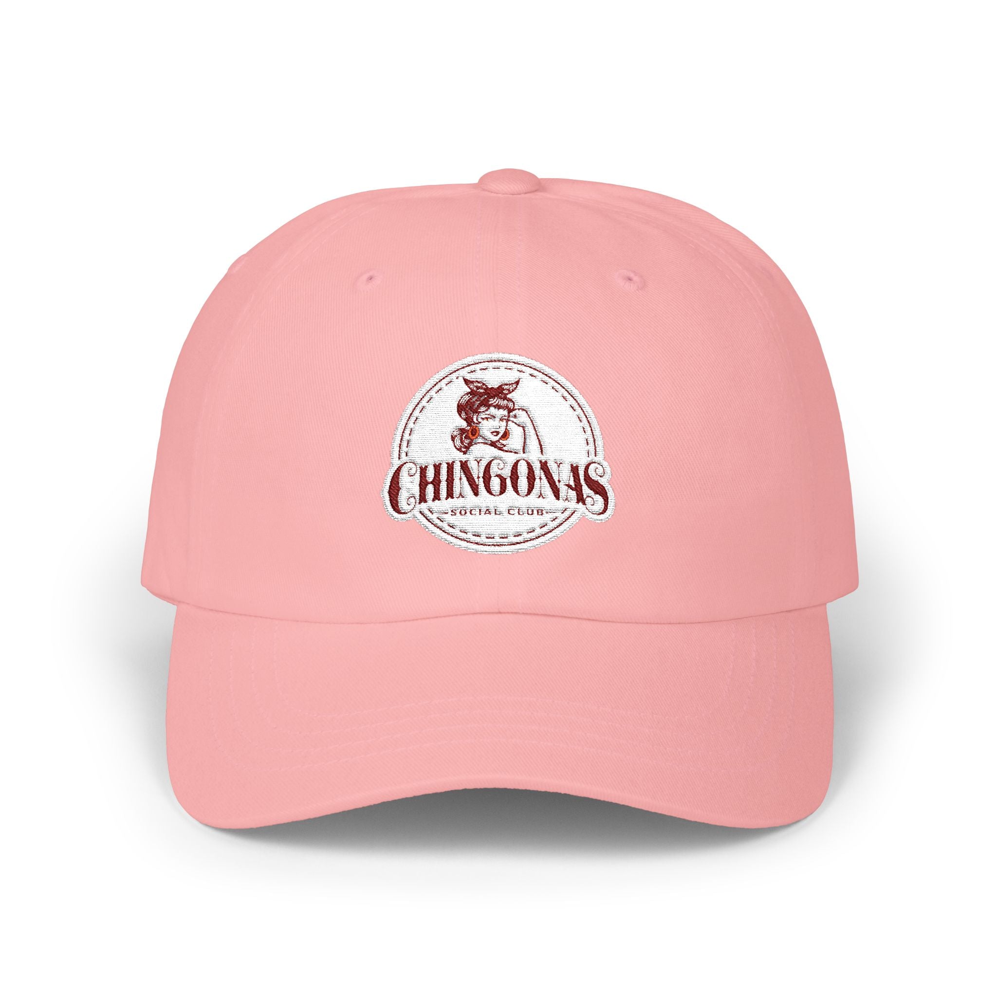 Dad Cap with Vintage Hound Logo — White Classic Baseball Hat