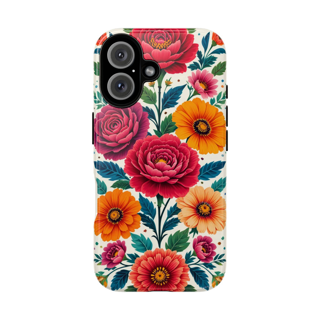 Floral Tough Case — Vibrant Rose & Marigold Phone Case